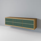 ILUSION GATE Móvel de TV com 3 Portas em Efeito Carvalho