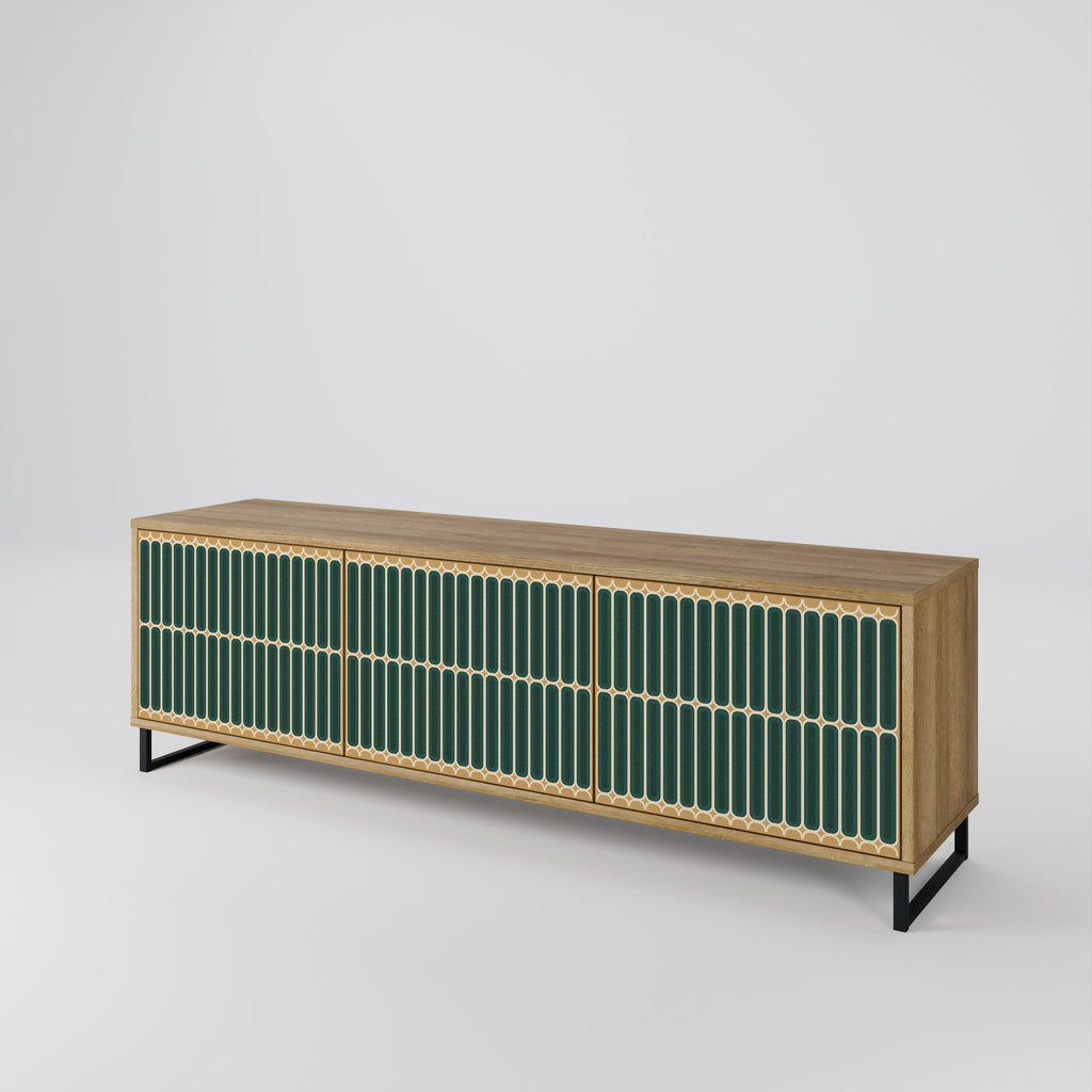 ILUSION GATE Móvel de TV com 3 Portas em Efeito Carvalho