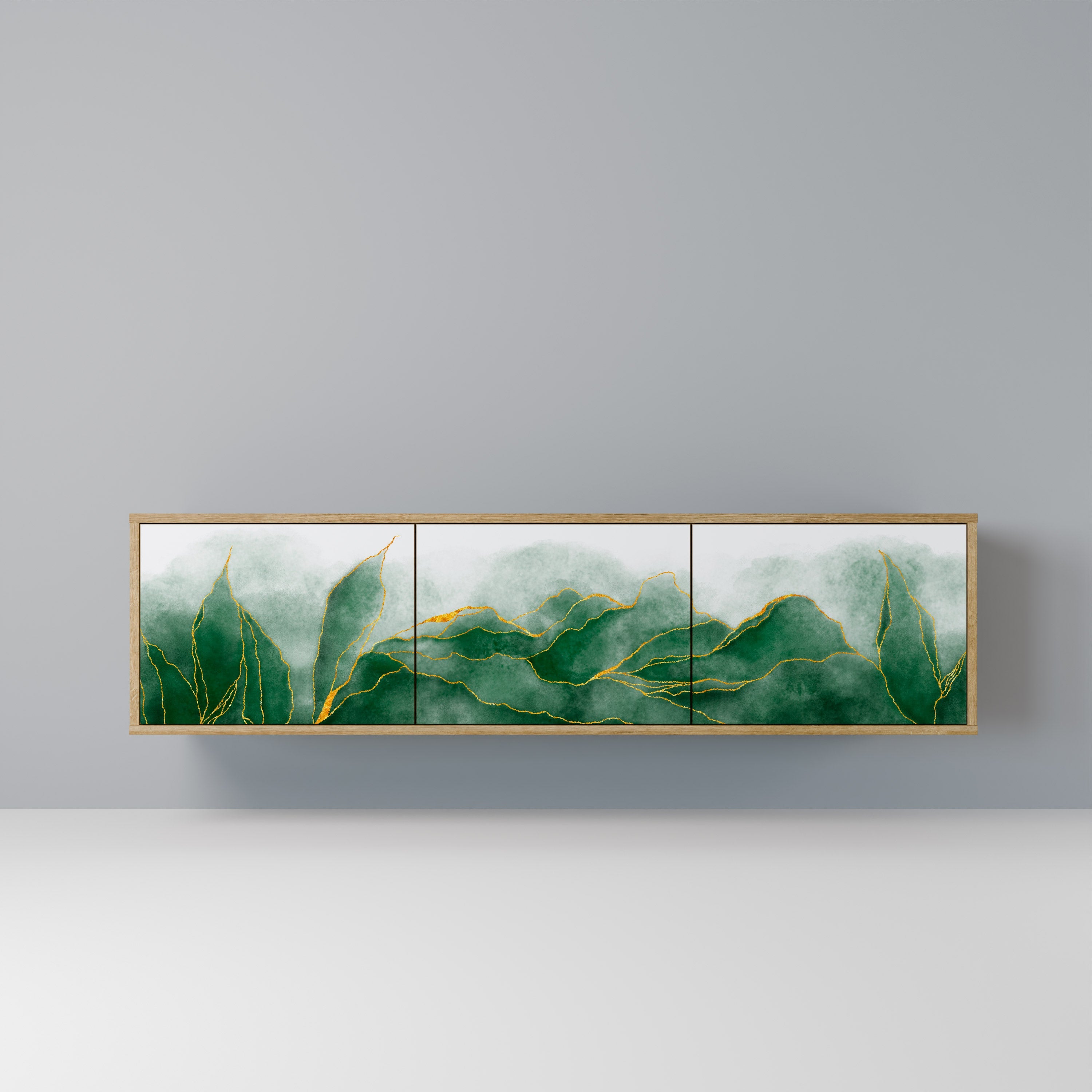 EXPENSIVE NATURE Móvel de TV com 3 Portas em Efeito Carvalho