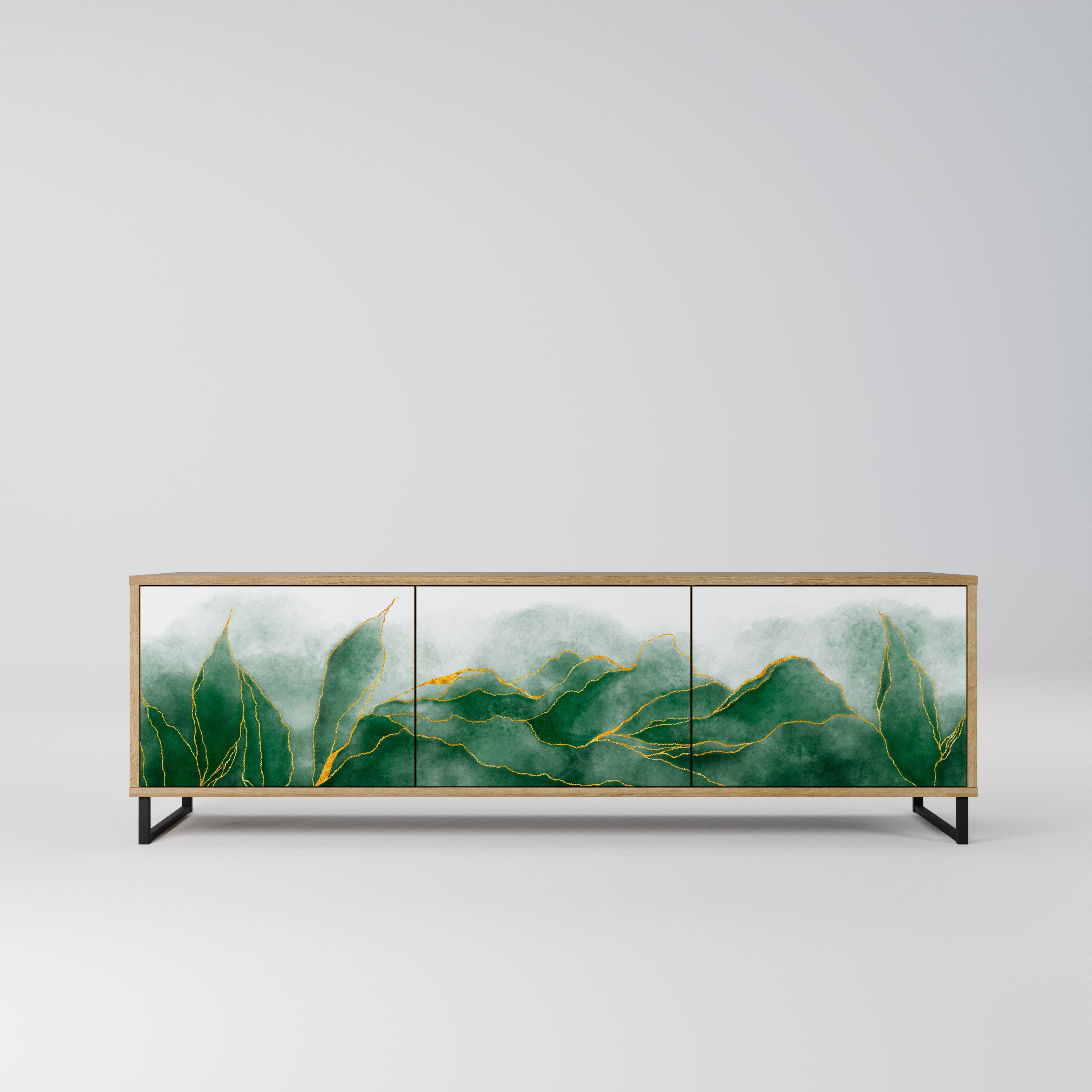 EXPENSIVE NATURE Móvel de TV com 3 Portas em Efeito Carvalho