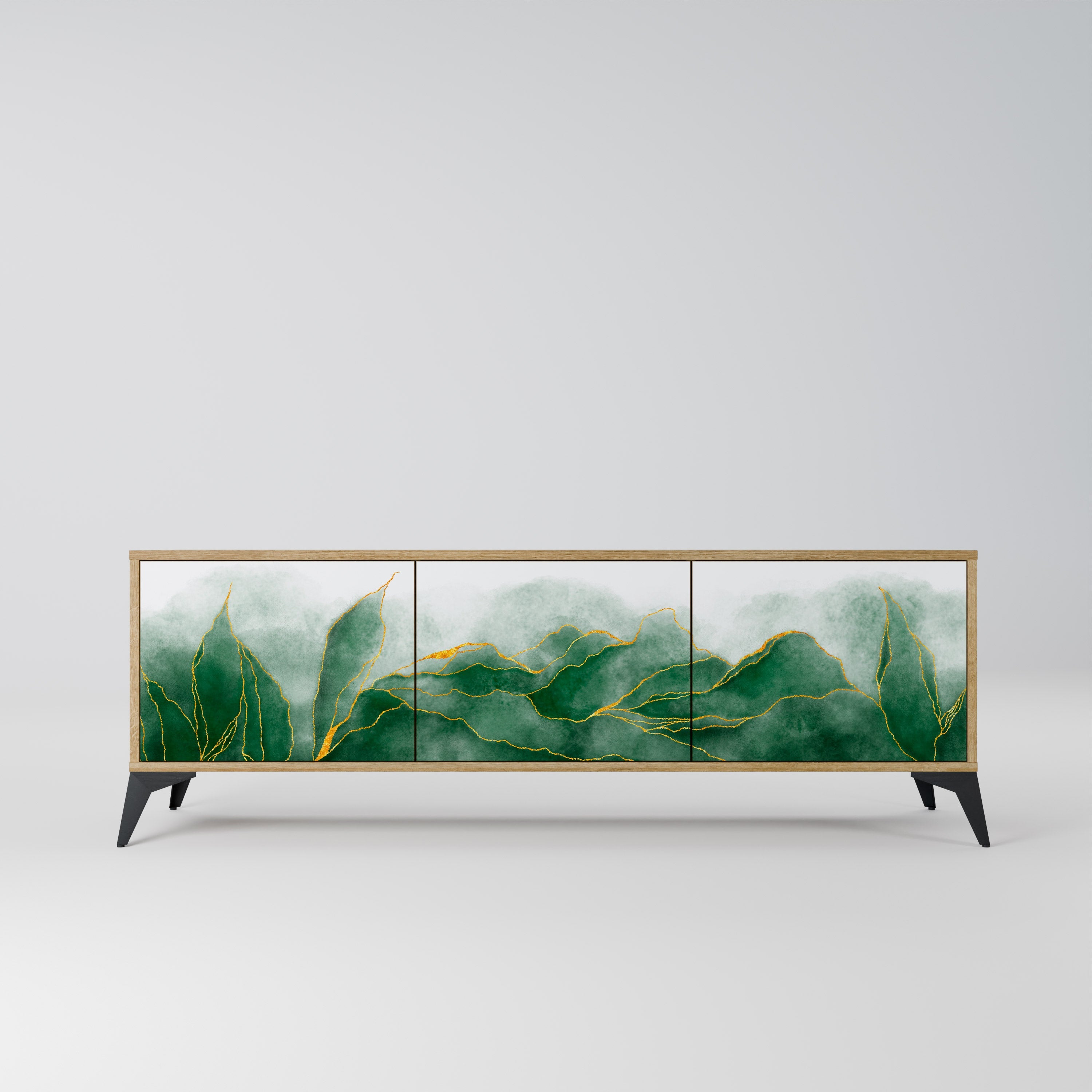 EXPENSIVE NATURE Móvel de TV com 3 Portas em Efeito Carvalho