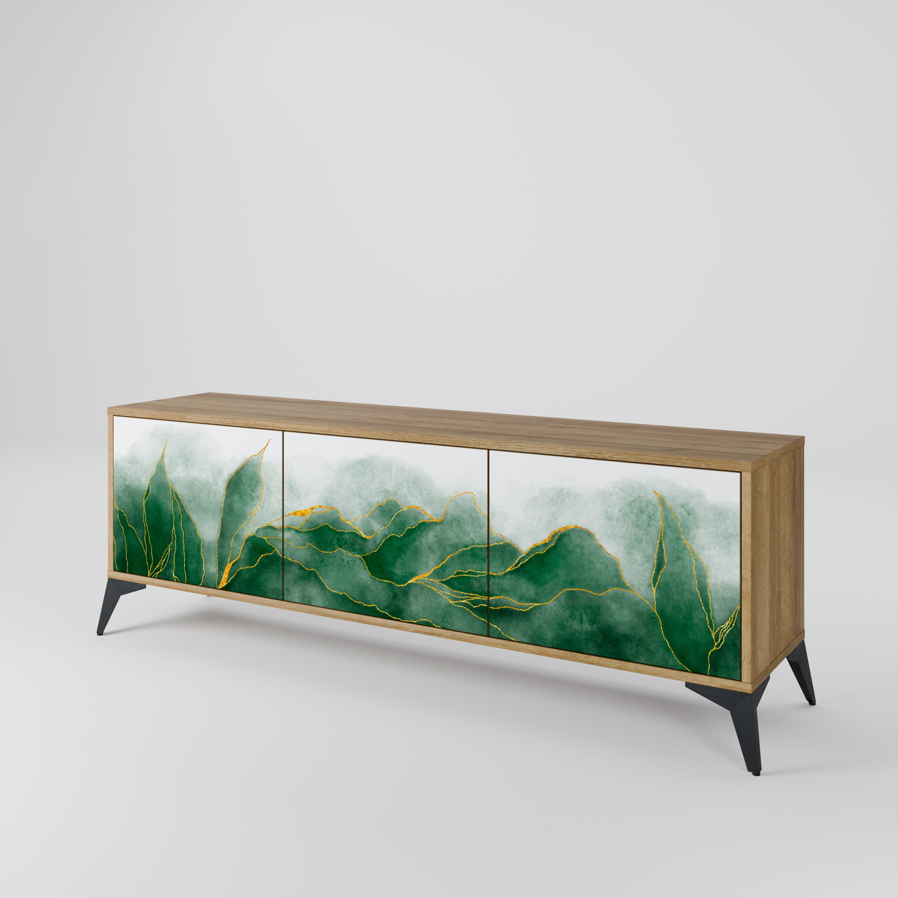 EXPENSIVE NATURE Móvel de TV com 3 Portas em Efeito Carvalho