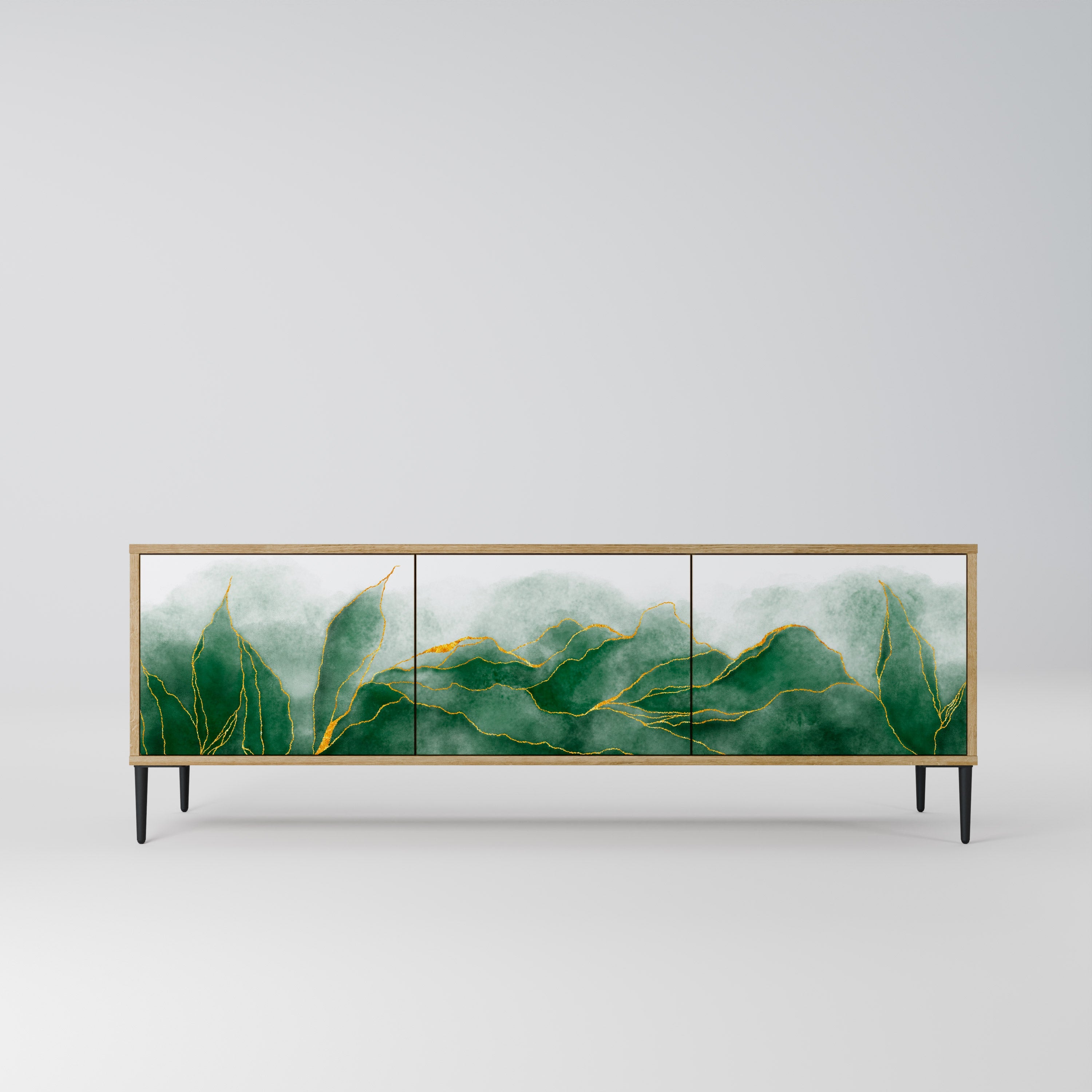 EXPENSIVE NATURE Móvel de TV com 3 Portas em Efeito Carvalho