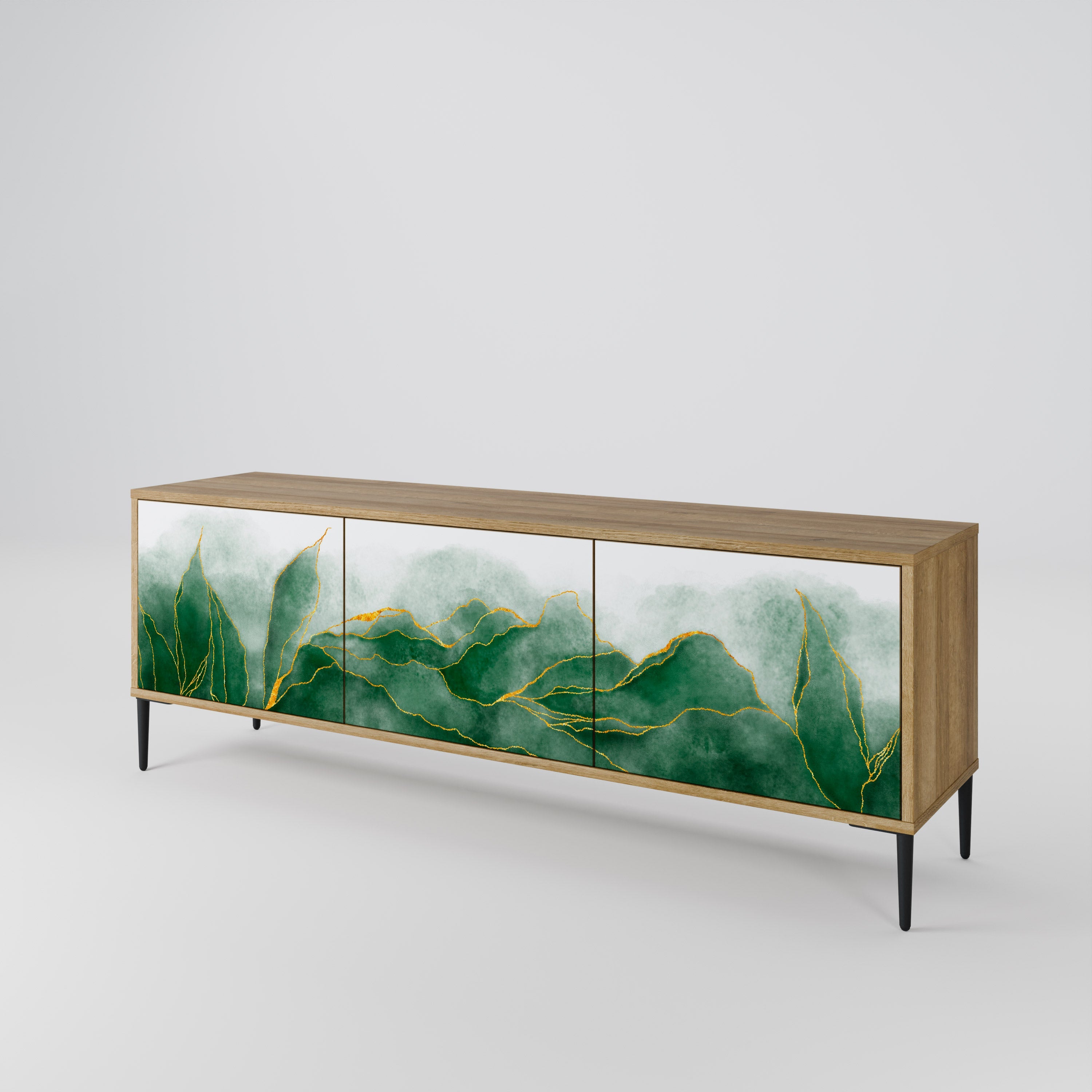 EXPENSIVE NATURE Móvel de TV com 3 Portas em Efeito Carvalho