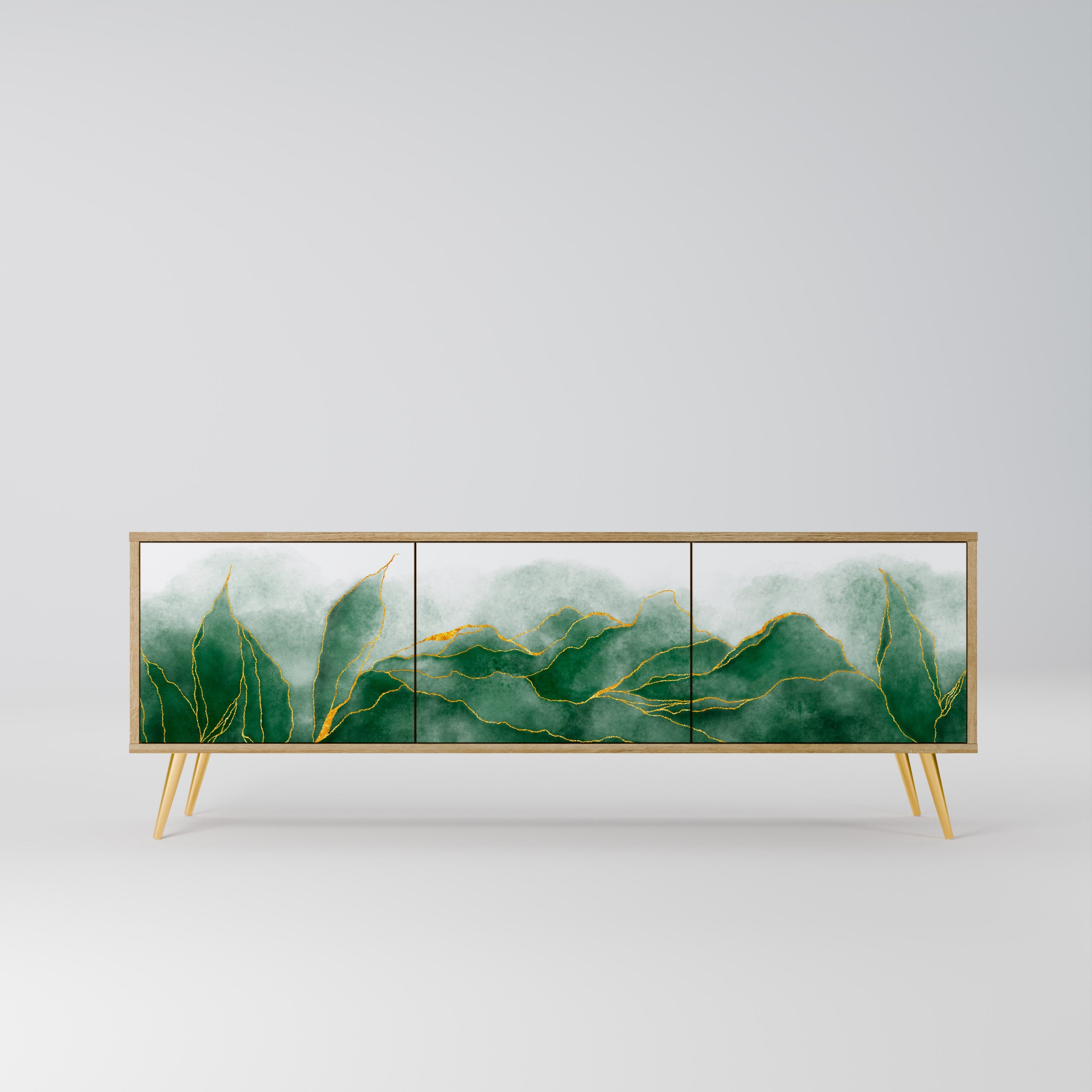 EXPENSIVE NATURE Móvel de TV com 3 Portas em Efeito Carvalho