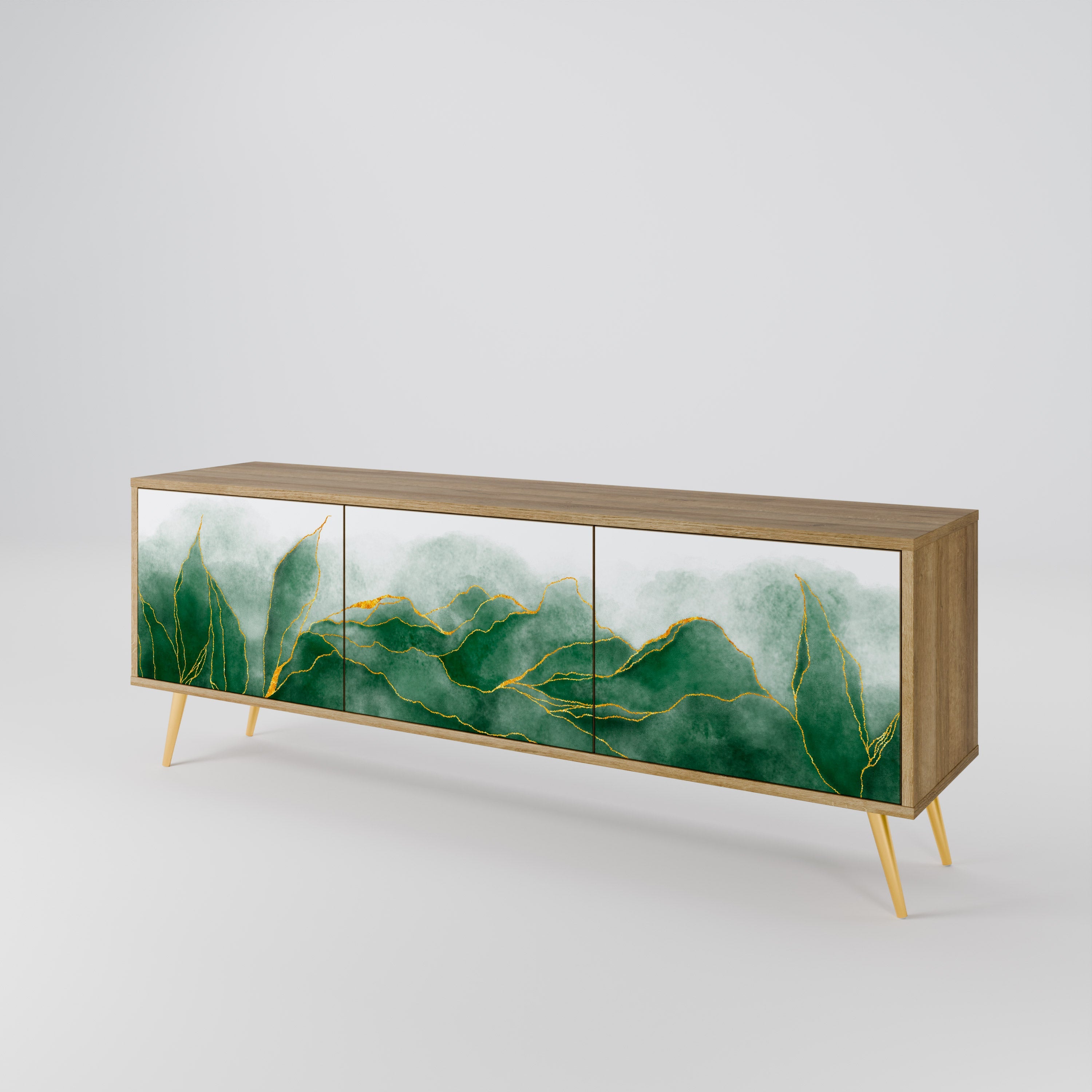 EXPENSIVE NATURE Móvel de TV com 3 Portas em Efeito Carvalho