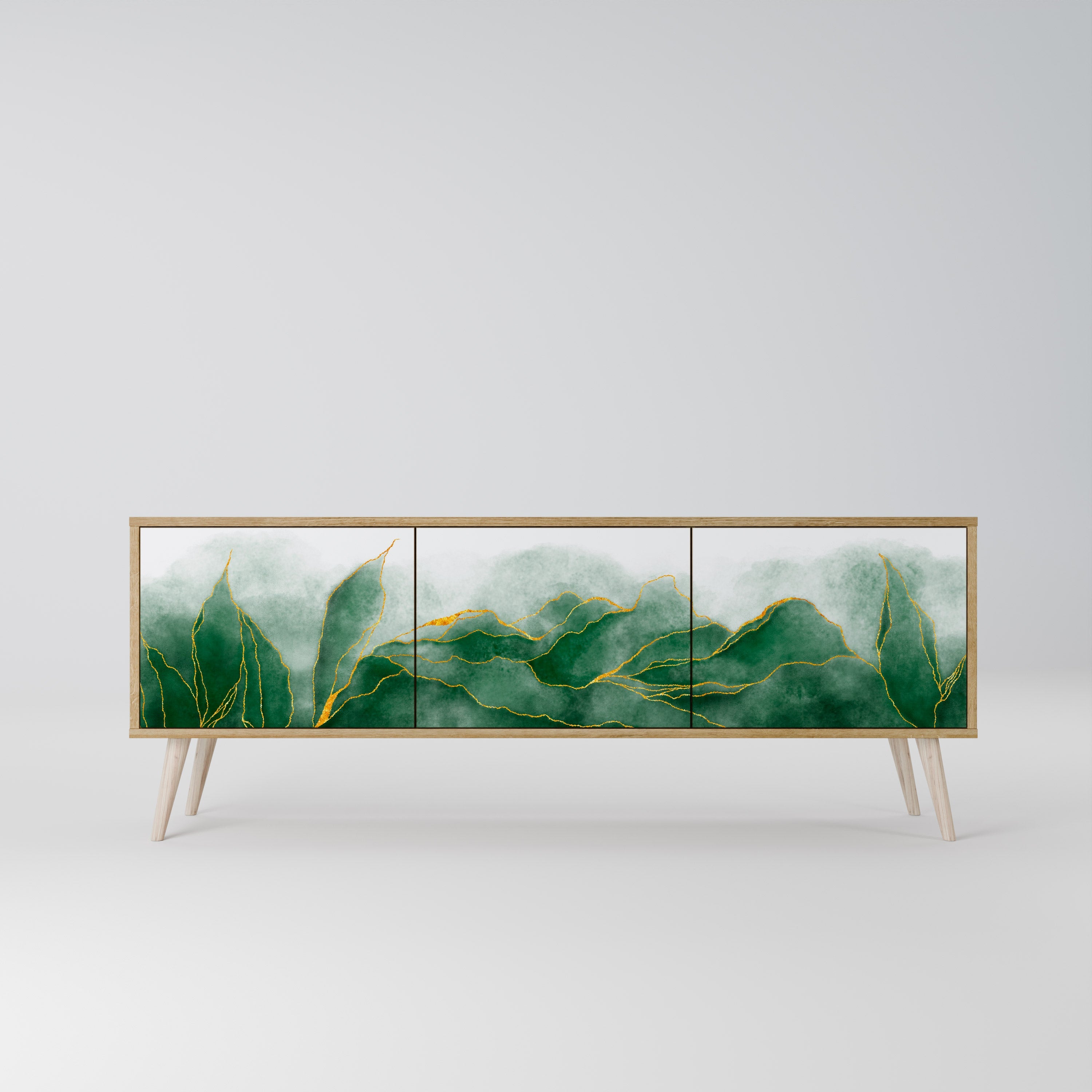 EXPENSIVE NATURE Móvel de TV com 3 Portas em Efeito Carvalho