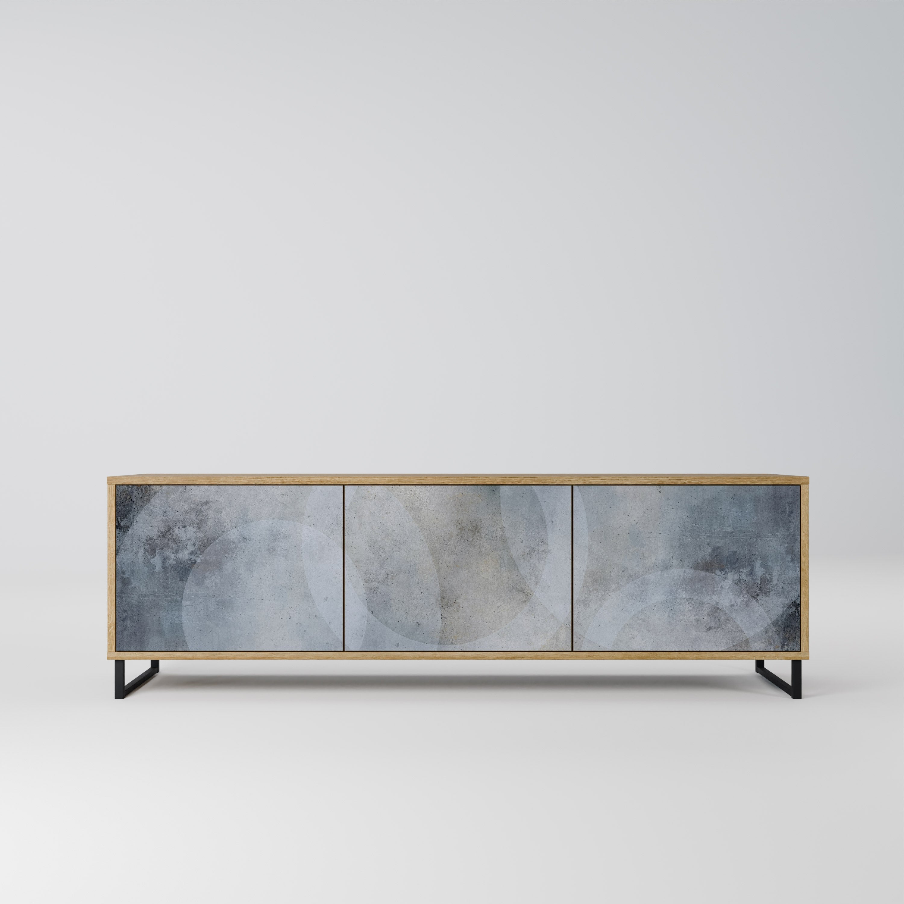 MUTED ARC Móvel de TV com 3 Portas em Efeito Carvalho