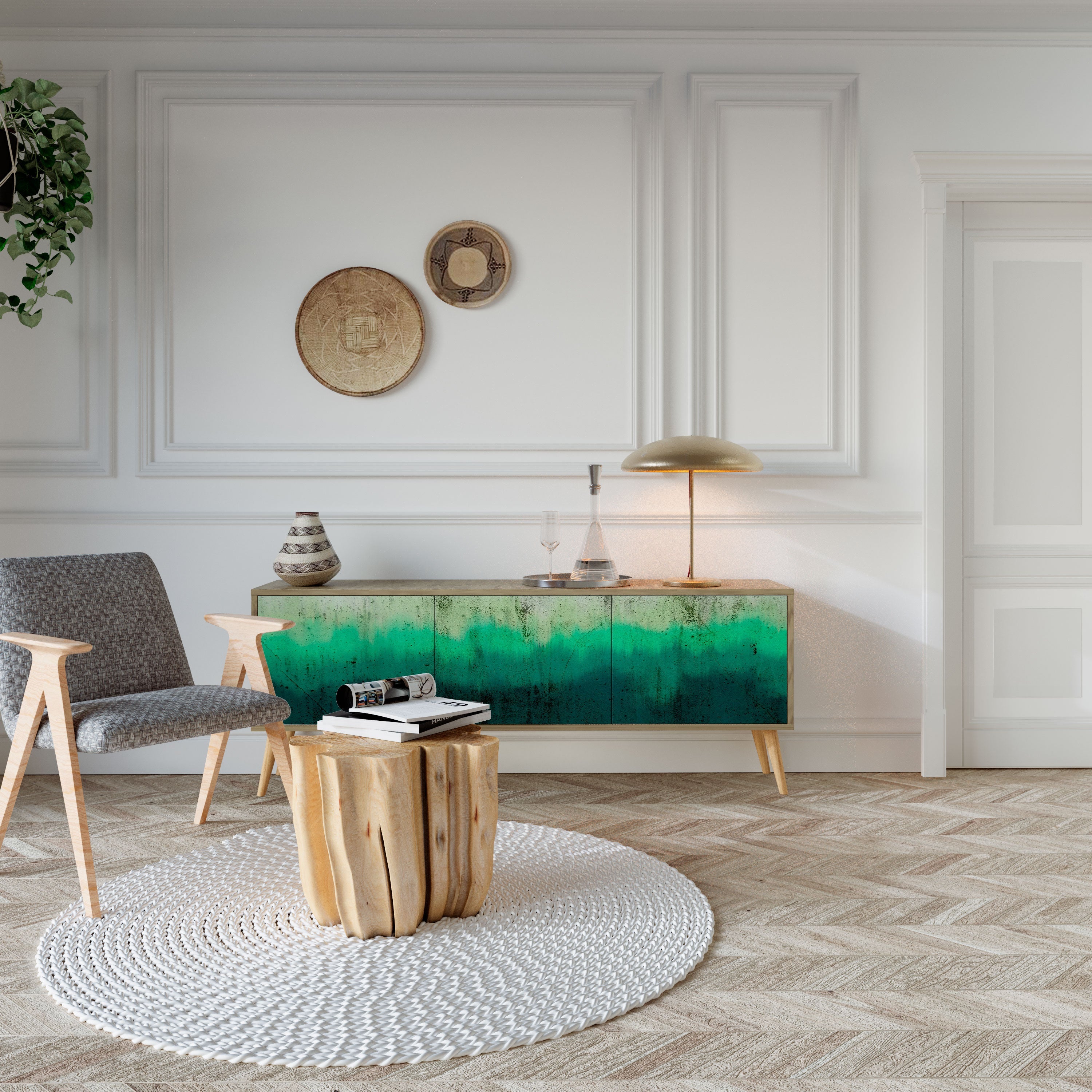 NORTHERN LIGHTS Móvel de TV com 3 Portas em Efeito Carvalho