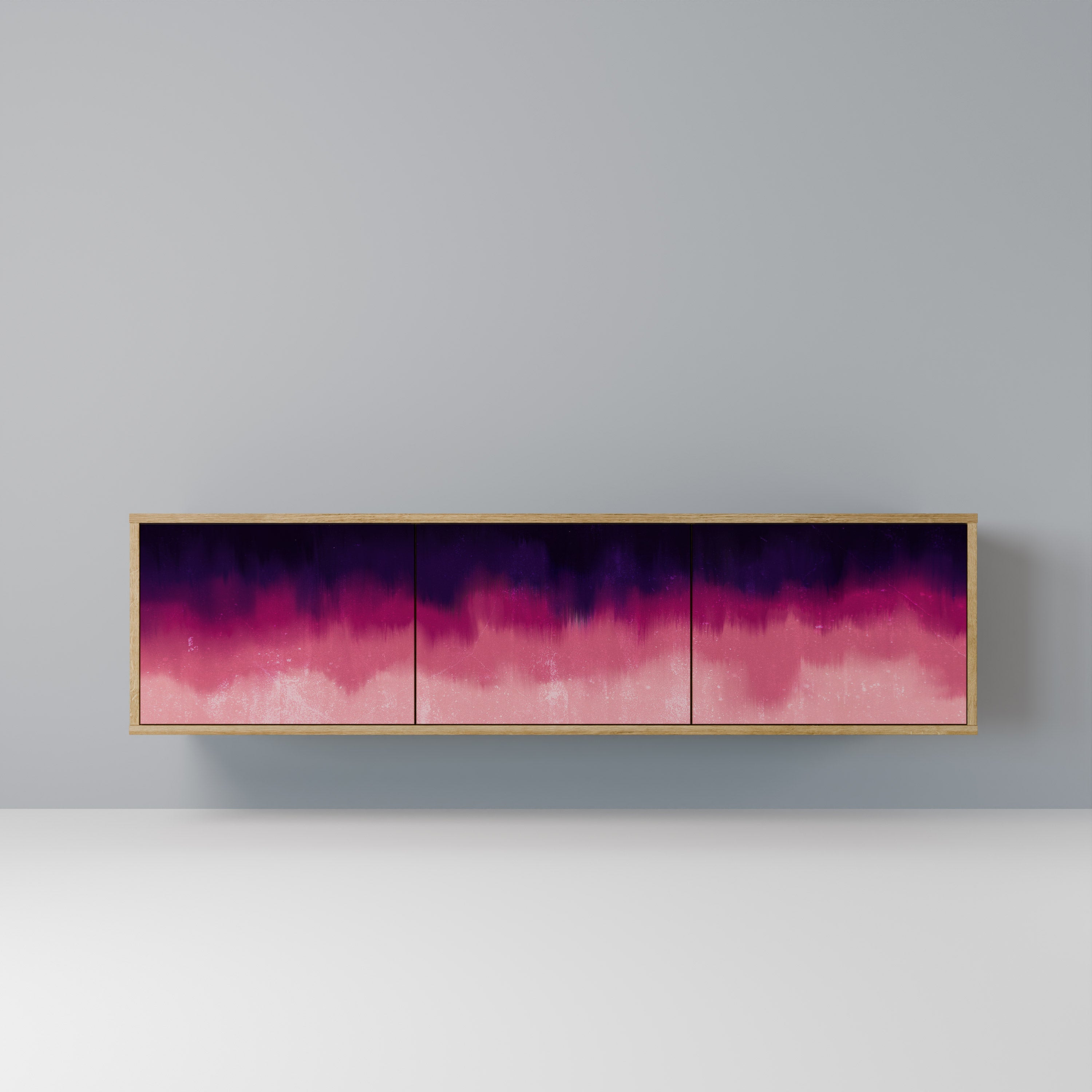 AURORA BOREALIS Móvel de TV com 3 Portas em Efeito Carvalho