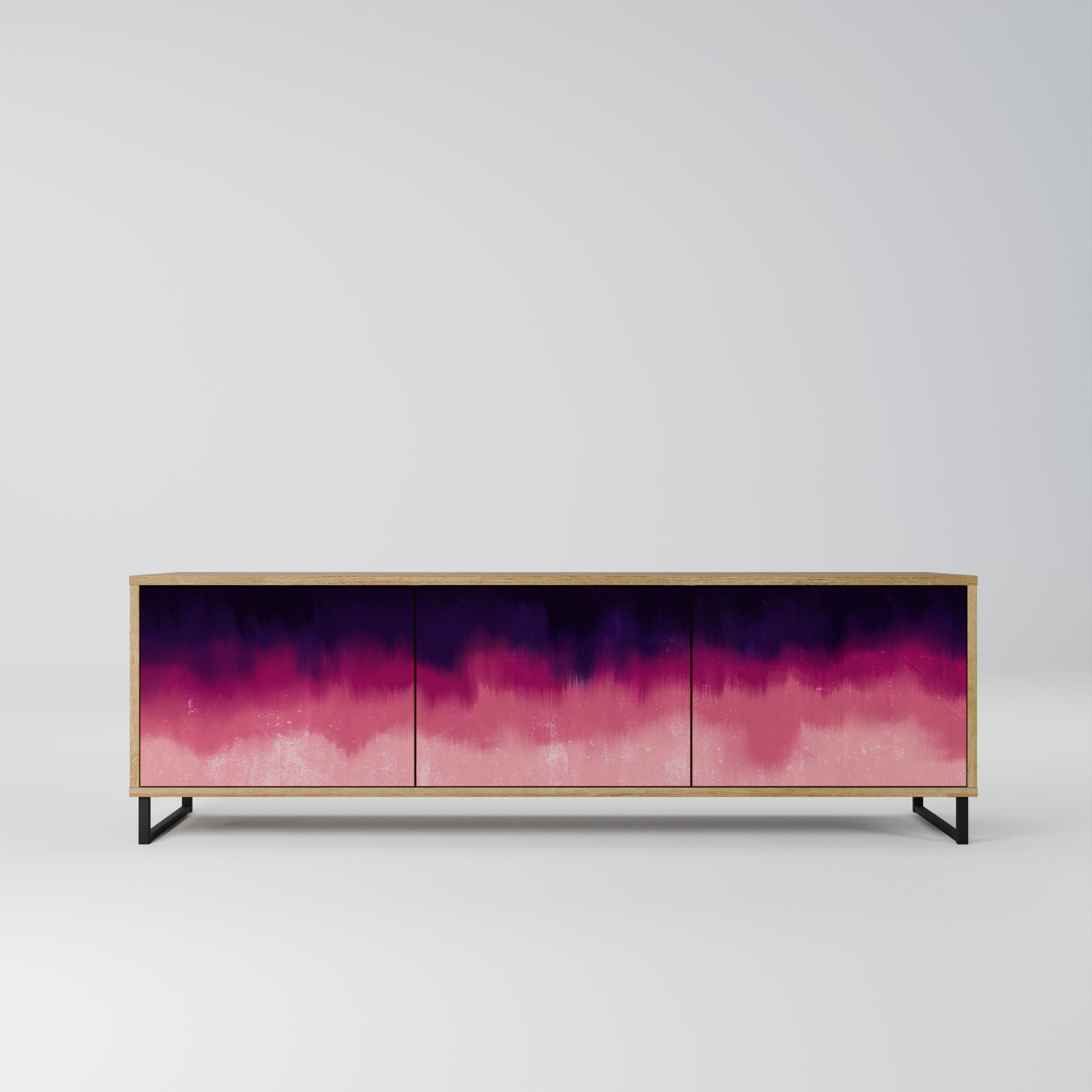 AURORA BOREALIS Móvel de TV com 3 Portas em Efeito Carvalho