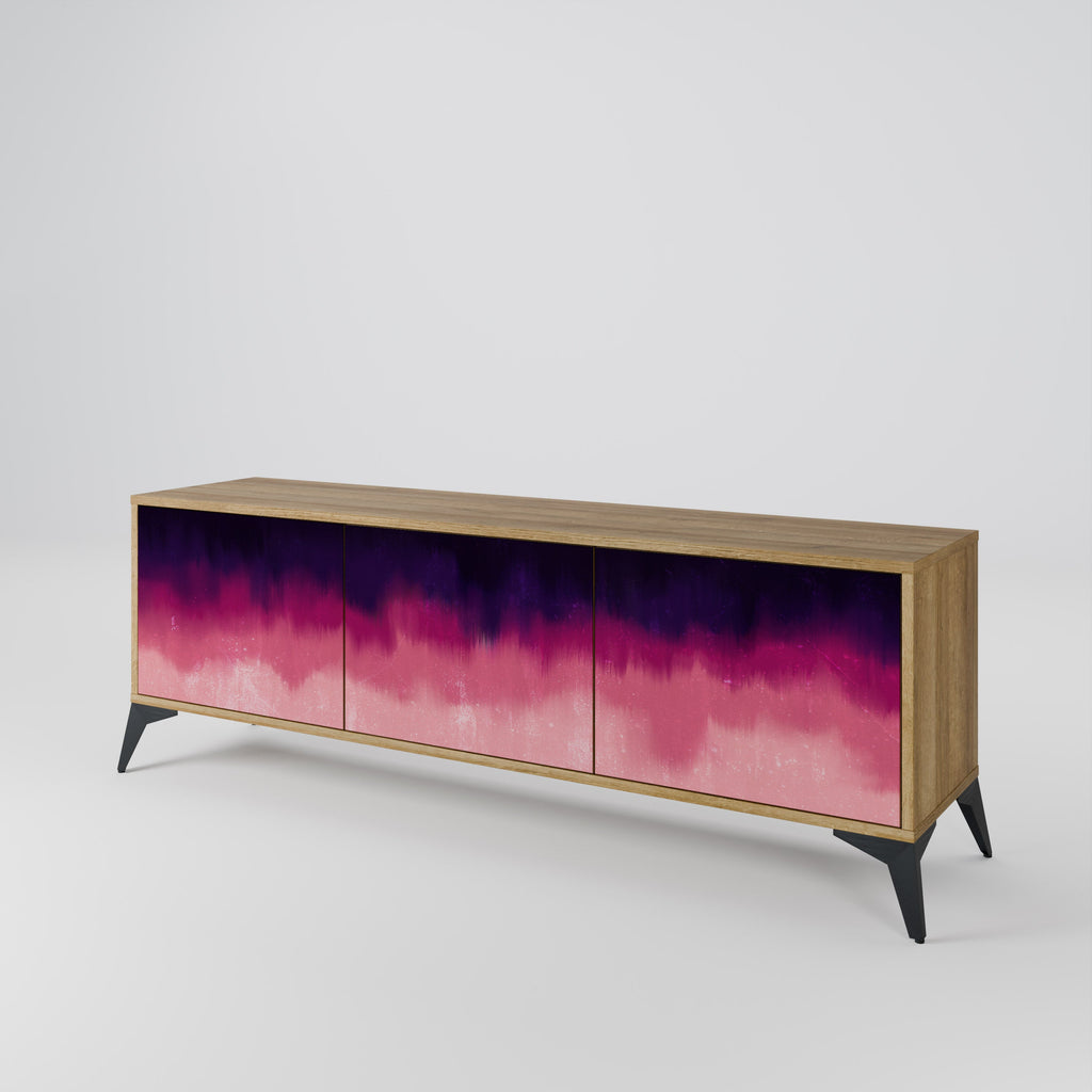 AURORA BOREALIS 3-Door TV Stand in Oak Effect