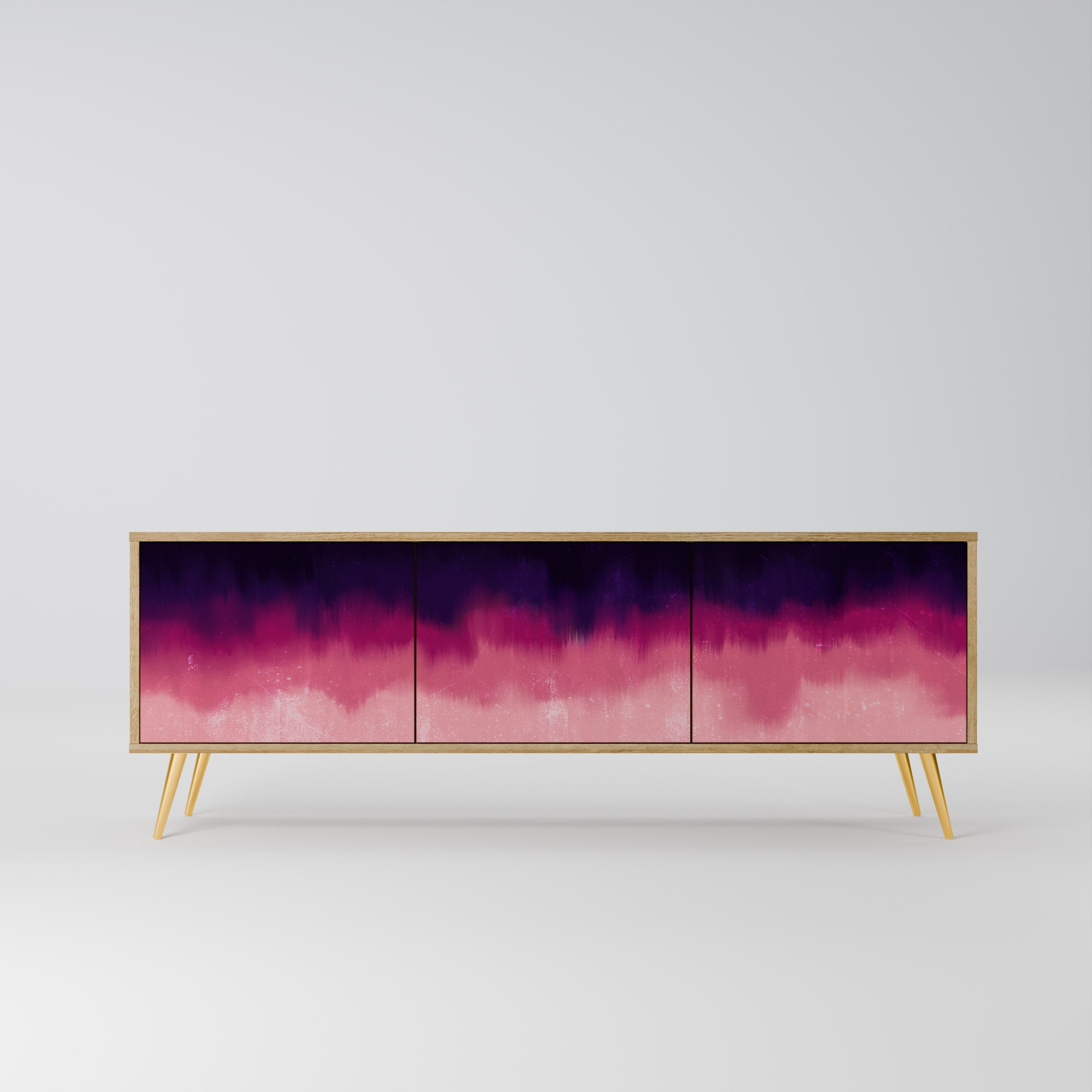 AURORA BOREALIS Móvel de TV com 3 Portas em Efeito Carvalho