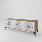 SOLID CIRCLES Móvel de TV com 3 Portas em Efeito Carvalho