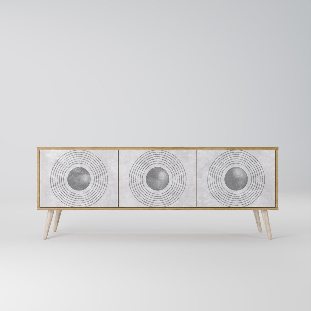 SOLID CIRCLES Móvel de TV com 3 Portas em Efeito Carvalho