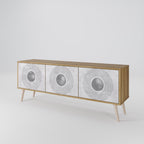 SOLID CIRCLES Móvel de TV com 3 Portas em Efeito Carvalho