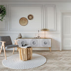 SOLID CIRCLES Móvel de TV com 3 Portas em Efeito Carvalho