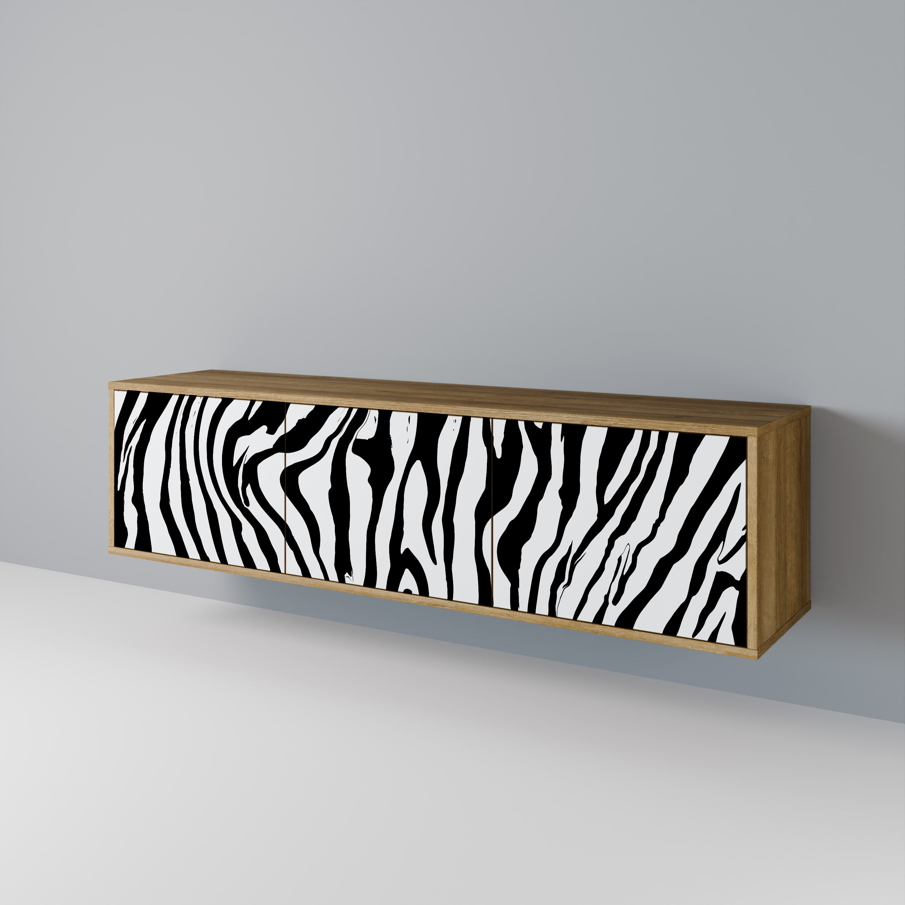 SPLENDID ZEBRA Móvel de TV com 3 Portas em Efeito Carvalho
