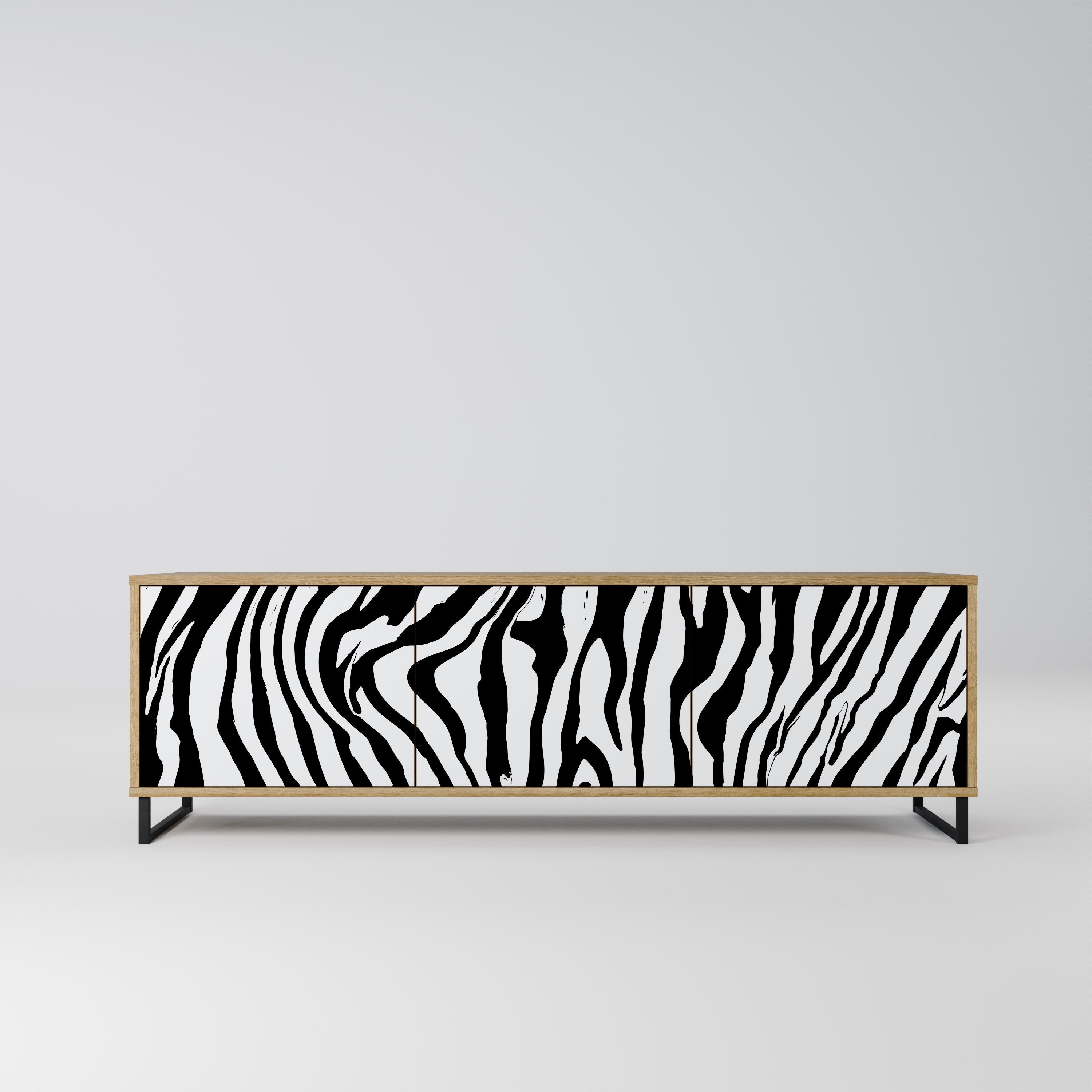 SPLENDID ZEBRA Móvel de TV com 3 Portas em Efeito Carvalho