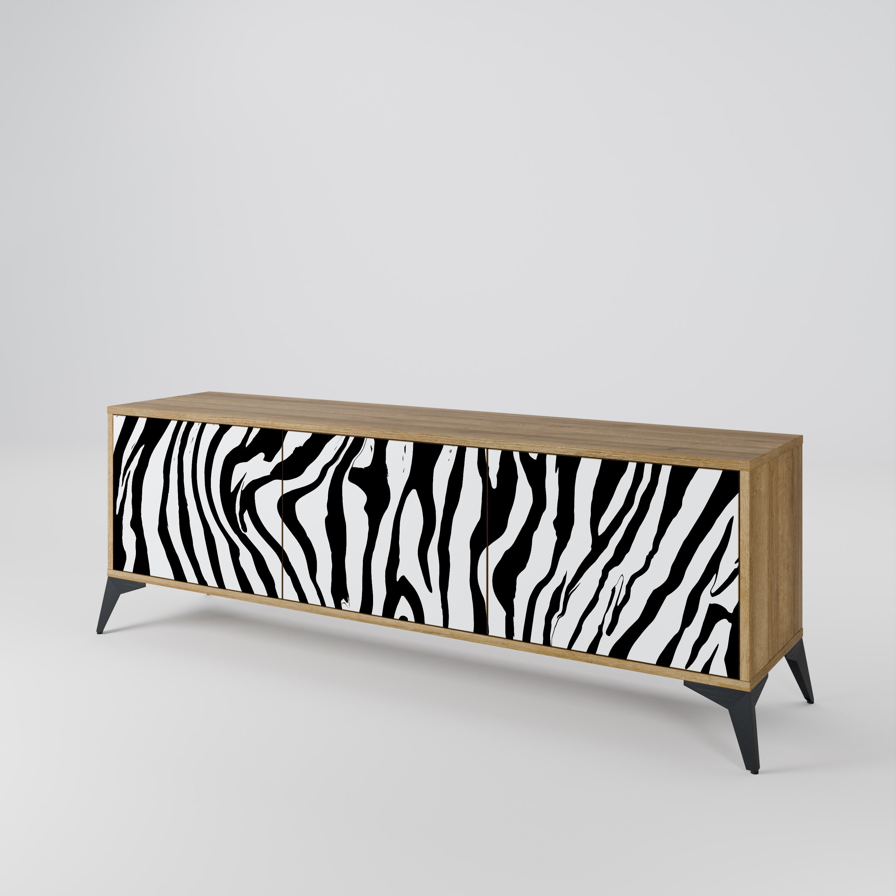 SPLENDID ZEBRA Móvel de TV com 3 Portas em Efeito Carvalho