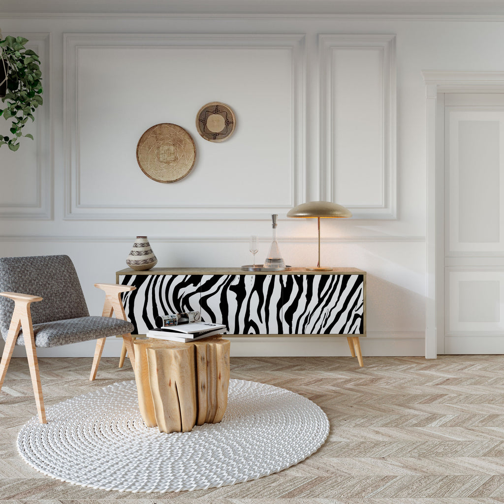 SPLENDID ZEBRA Móvel de TV com 3 Portas em Efeito Carvalho