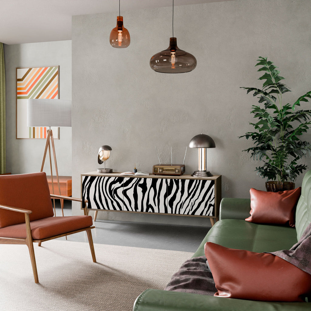 SPLENDID ZEBRA Móvel de TV com 3 Portas em Efeito Carvalho