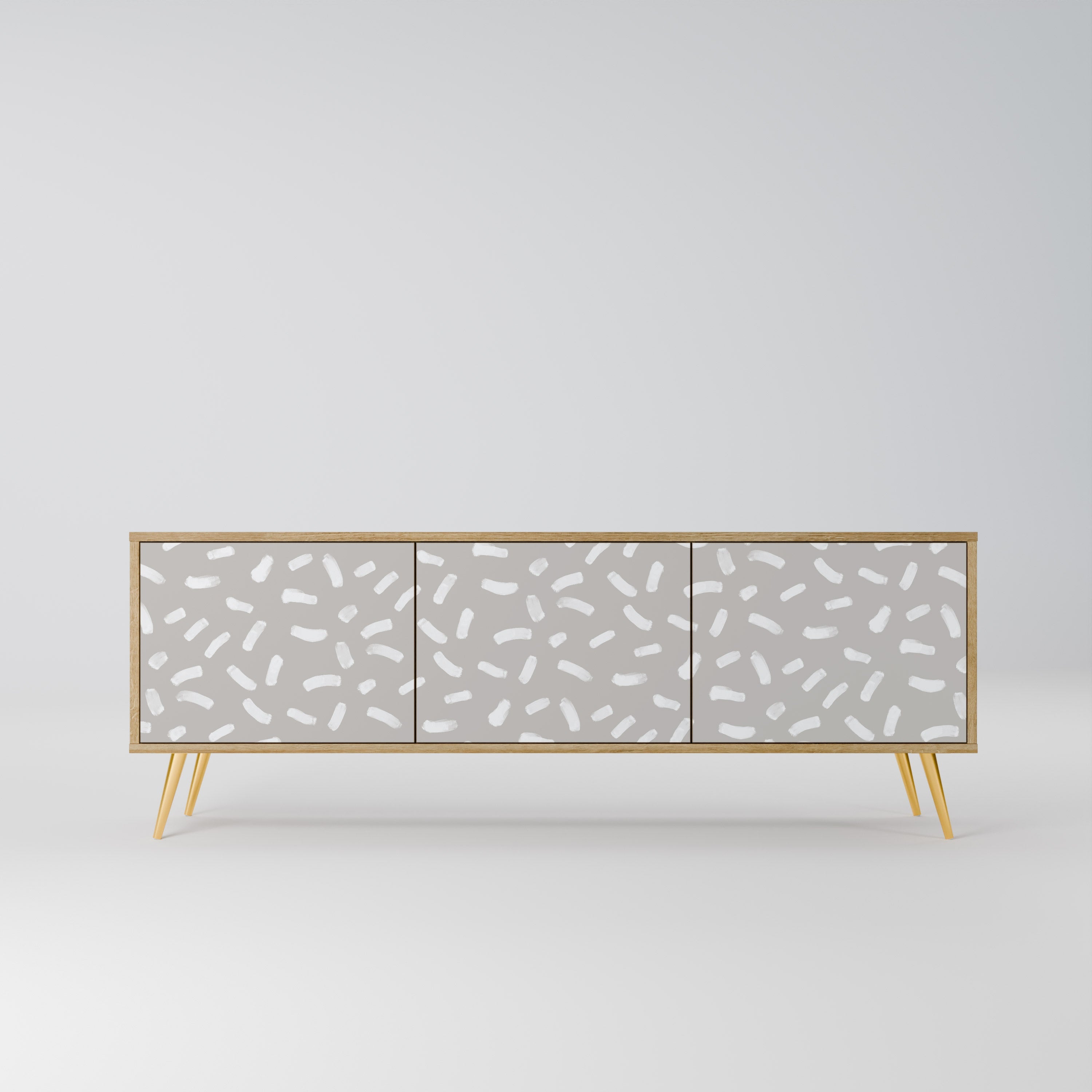 PASSING SECONDS Móvel de TV com 3 Portas em Efeito Carvalho