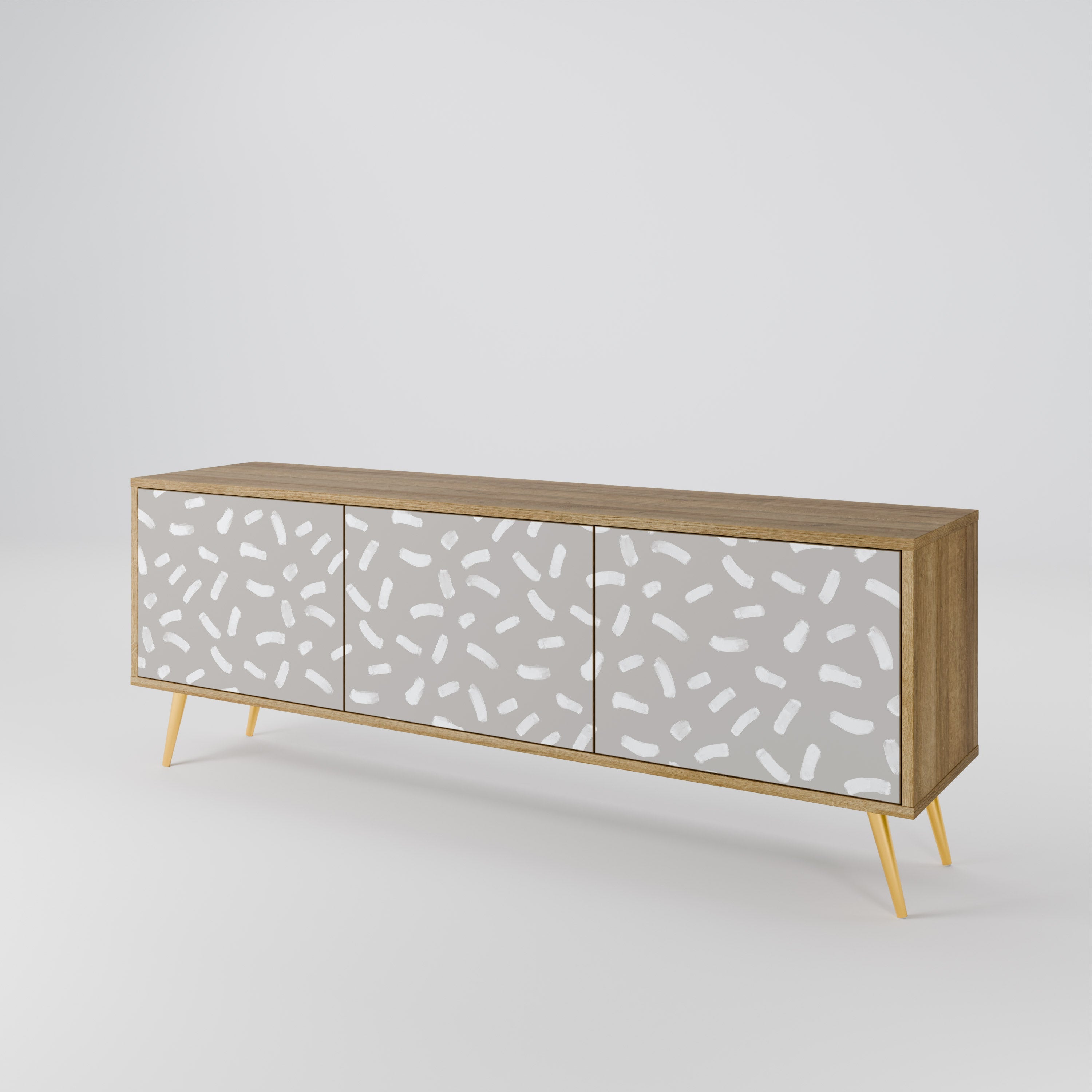 PASSING SECONDS Móvel de TV com 3 Portas em Efeito Carvalho