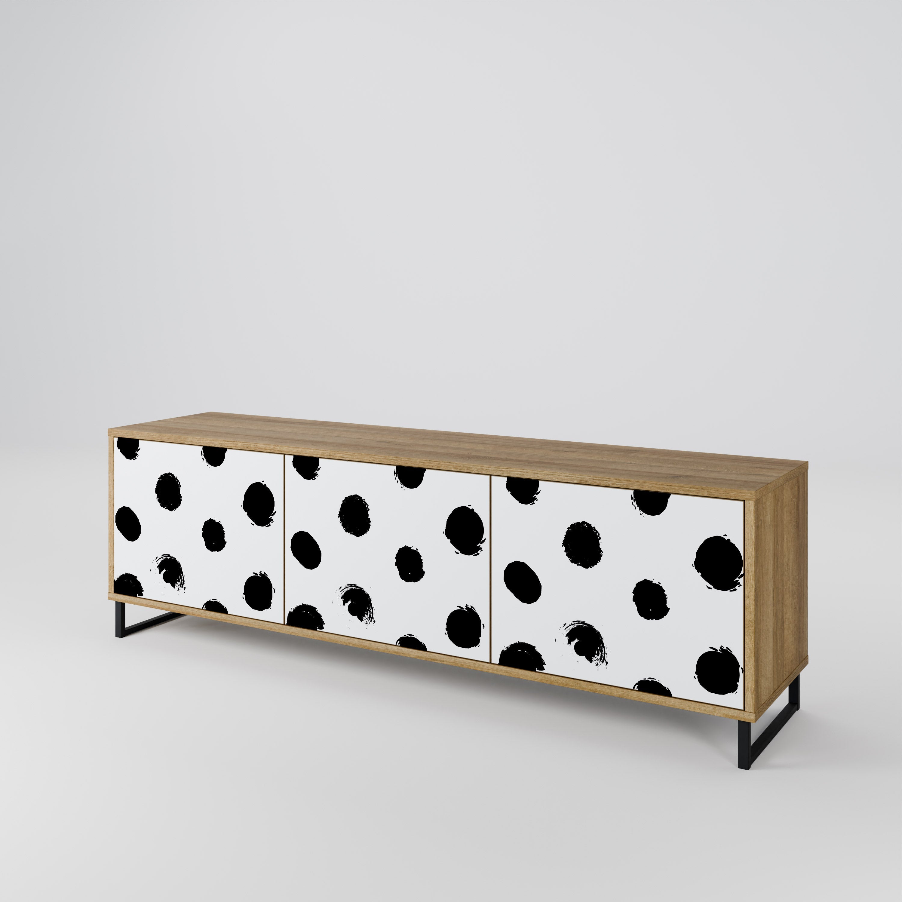 SLIPPING MINUTES Móvel de TV com 3 Portas em Efeito Carvalho