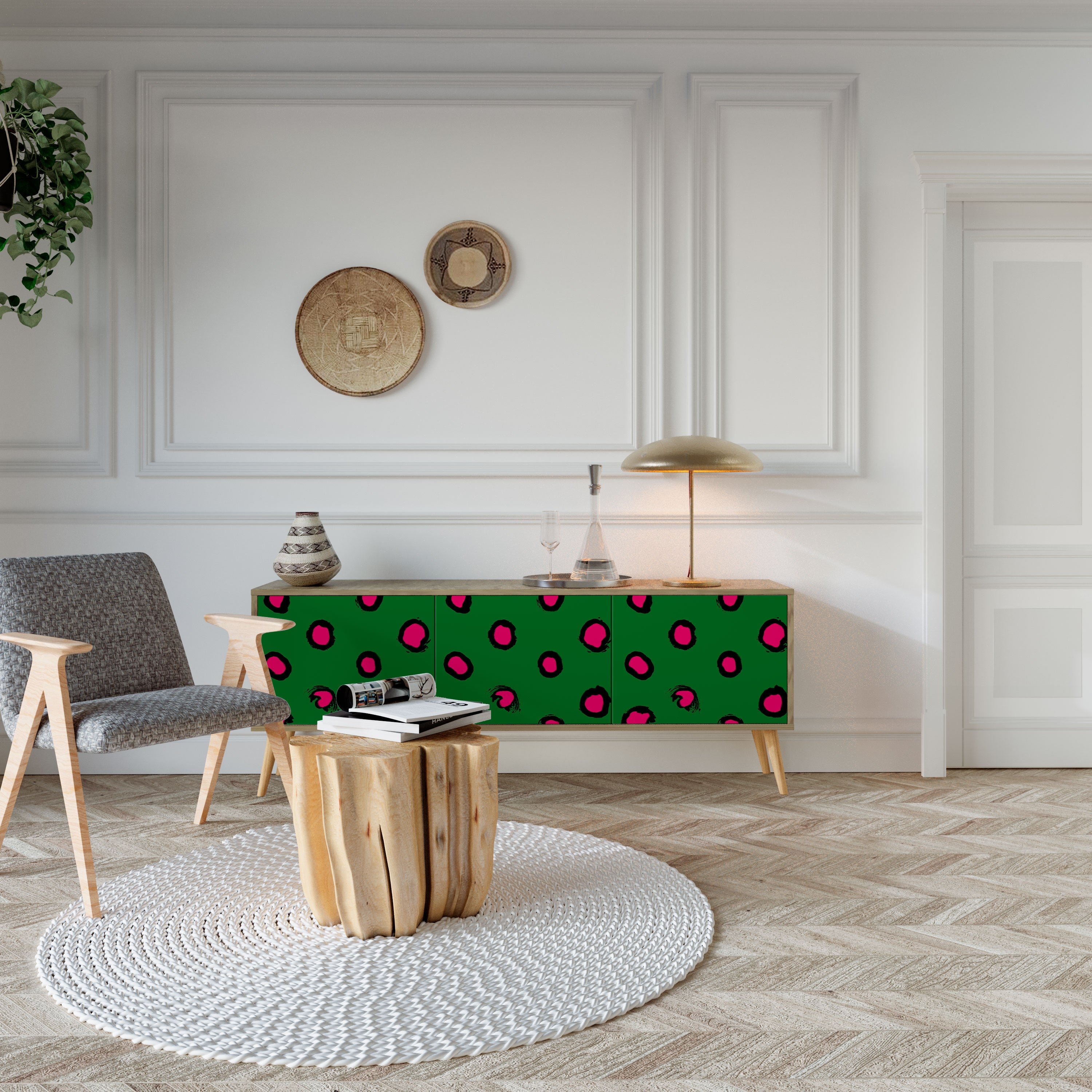 FUNKY SPOTS Móvel de TV com 3 Portas em Efeito Carvalho