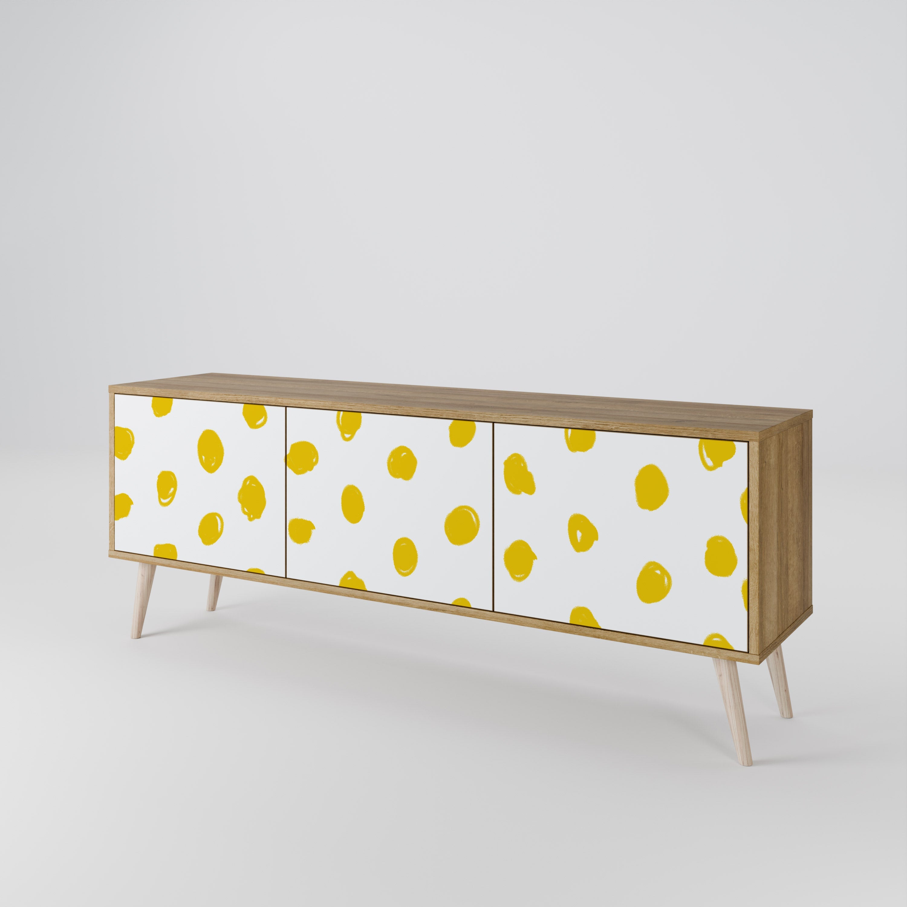 RADIANT REVERIE Móvel de TV com 3 Portas em Efeito Carvalho