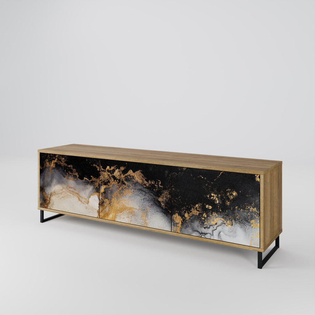 MARBLE OF TOMMORROW Móvel de TV com 3 Portas em Efeito Carvalho