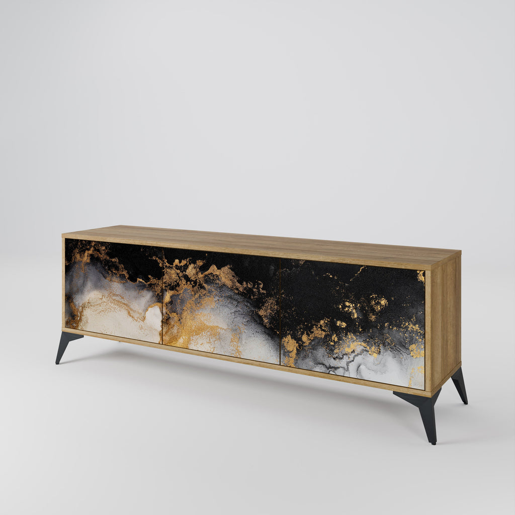 MARBLE OF TOMMORROW Móvel de TV com 3 Portas em Efeito Carvalho