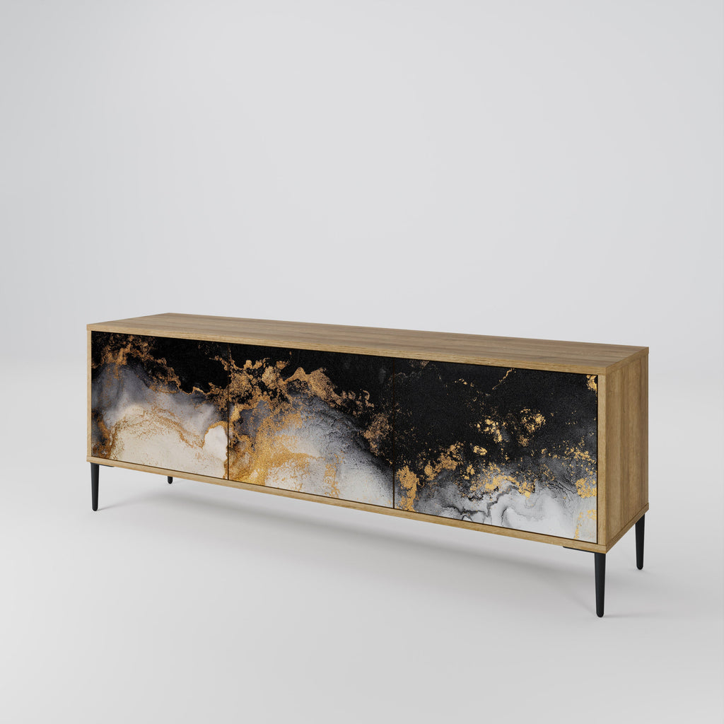 MARBLE OF TOMMORROW Móvel de TV com 3 Portas em Efeito Carvalho