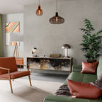 MARBLE OF TOMMORROW Móvel de TV com 3 Portas em Efeito Carvalho