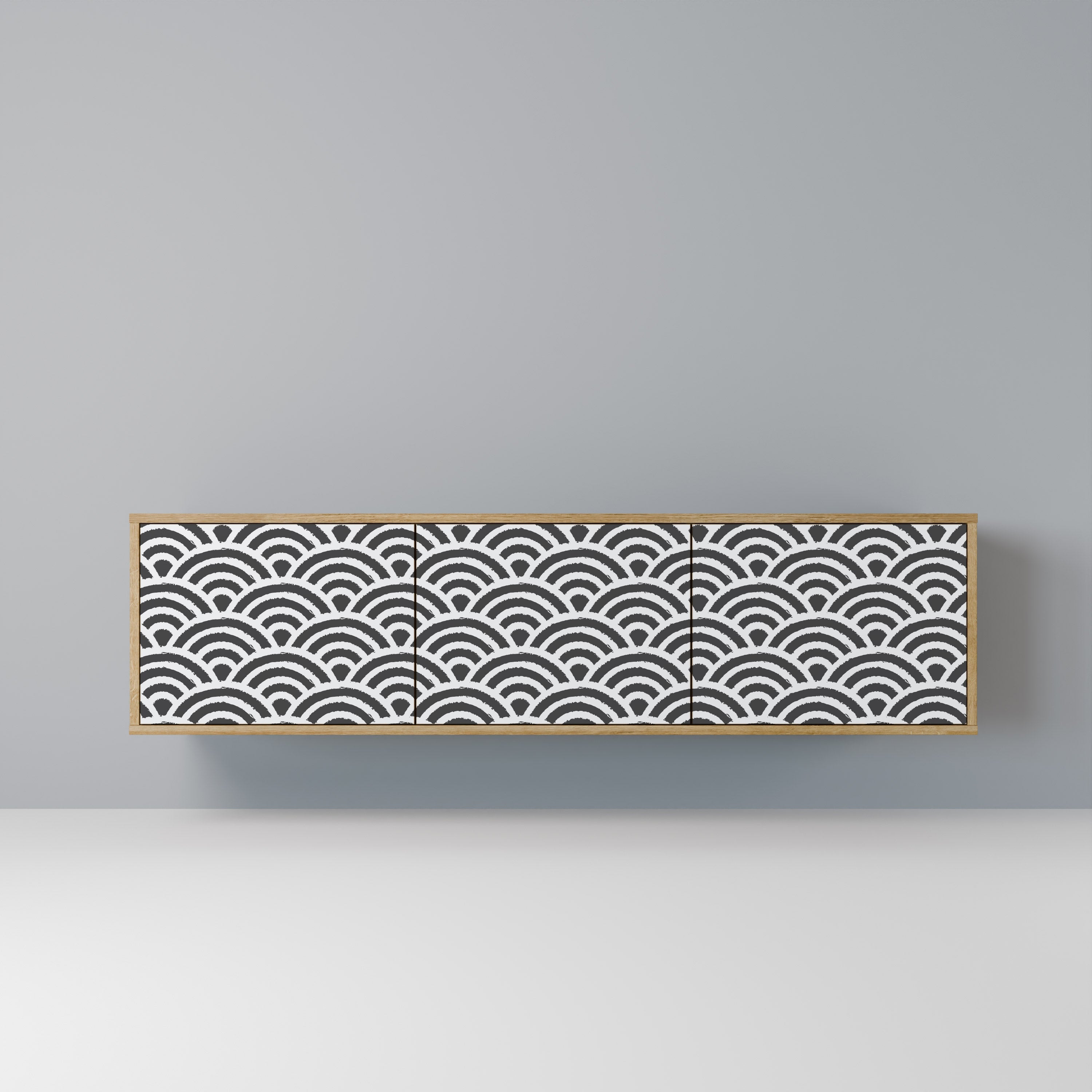 GLOOMY HOST Móvel de TV com 3 Portas em Efeito Carvalho