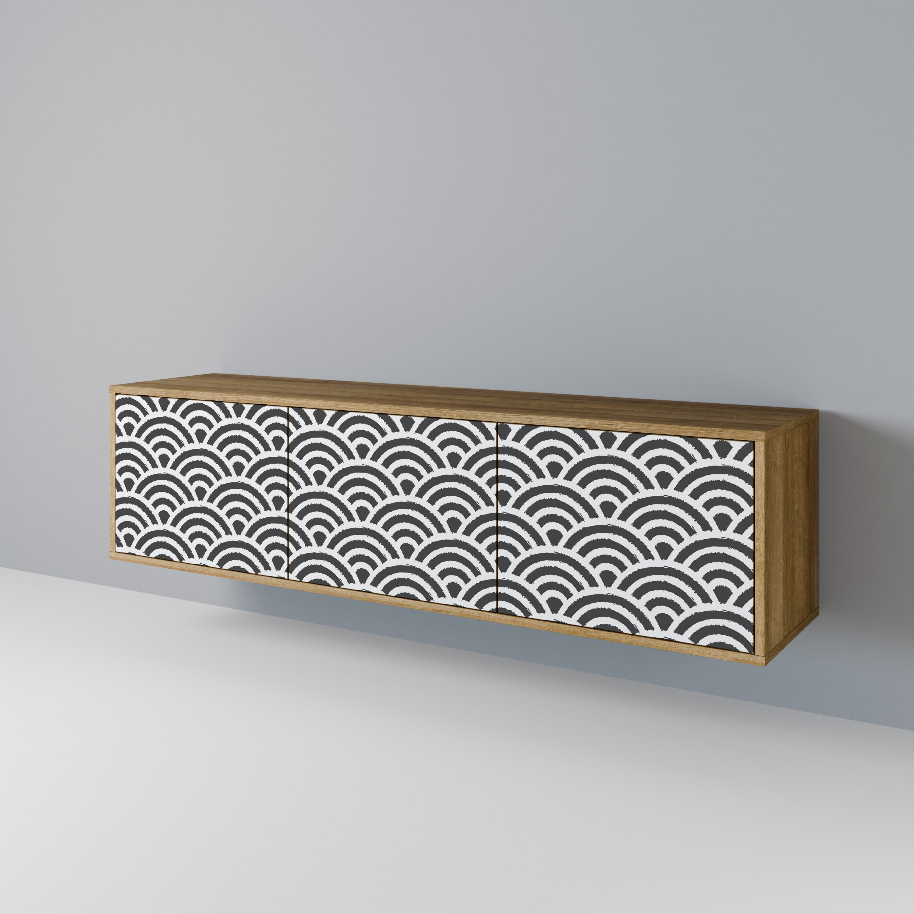 GLOOMY HOST Móvel de TV com 3 Portas em Efeito Carvalho