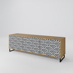 GLOOMY HOST Móvel de TV com 3 Portas em Efeito Carvalho