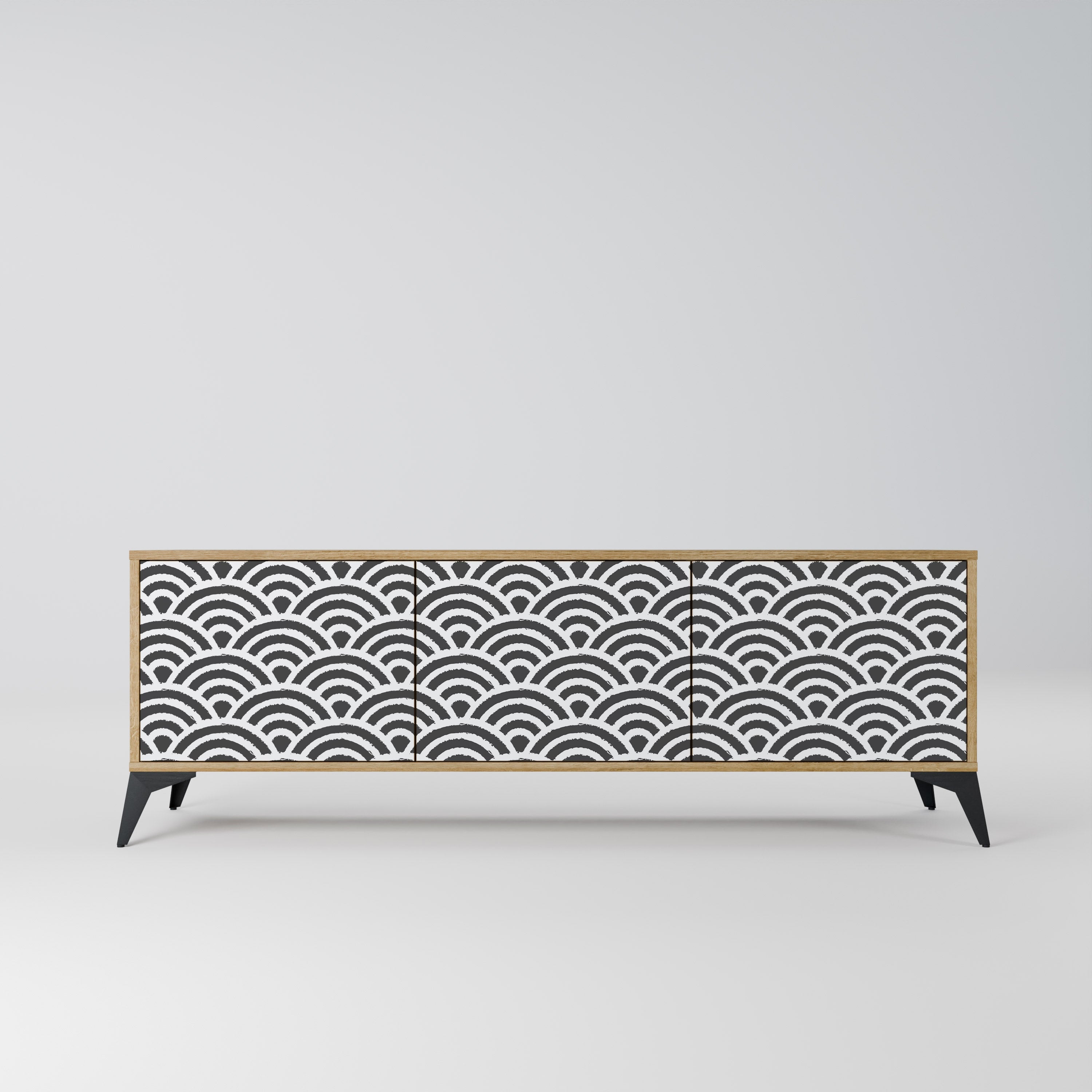 GLOOMY HOST Móvel de TV com 3 Portas em Efeito Carvalho