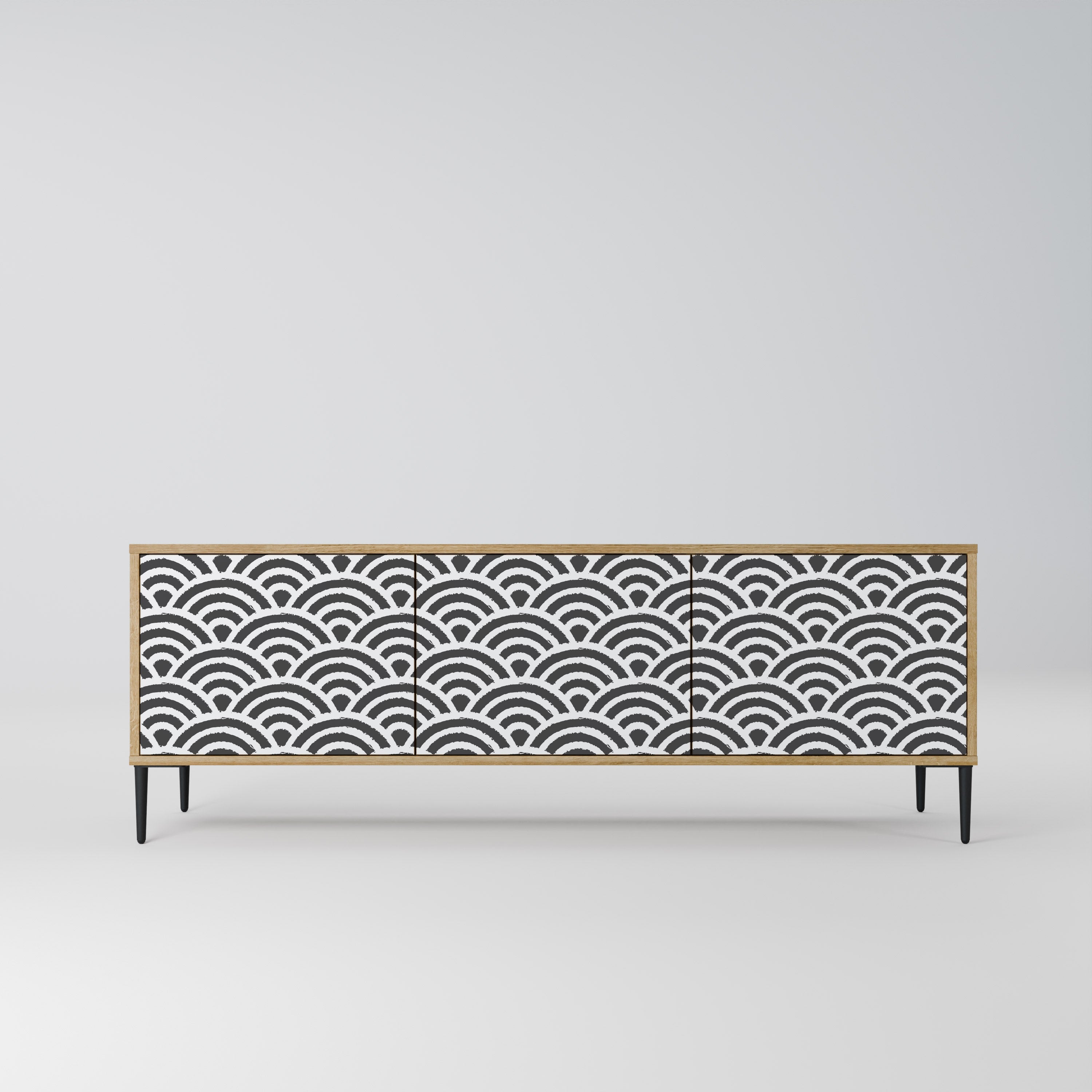 GLOOMY HOST Móvel de TV com 3 Portas em Efeito Carvalho