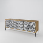 GLOOMY HOST Móvel de TV com 3 Portas em Efeito Carvalho