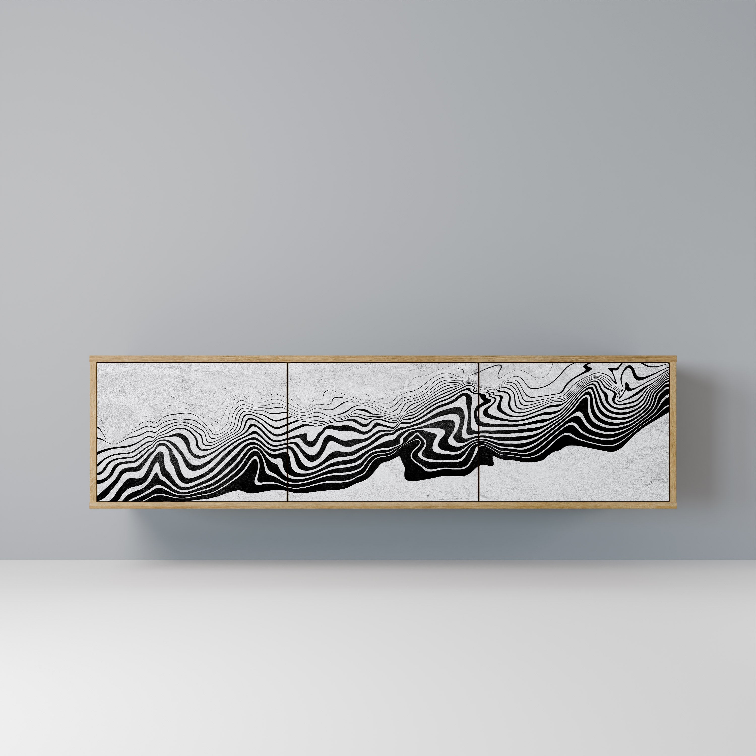 MONOCHROME MIRAGE Móvel de TV com 3 Portas em Efeito Carvalho