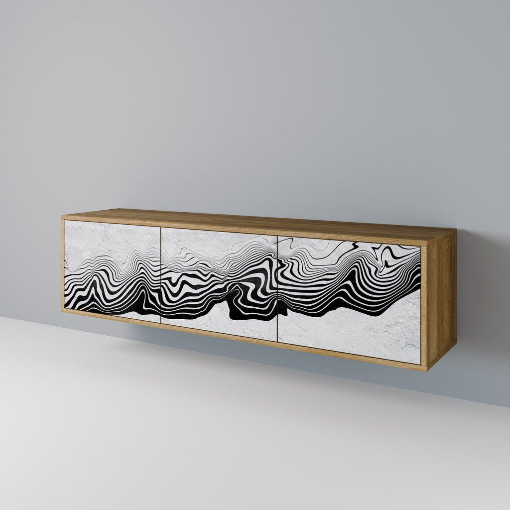 MONOCHROME MIRAGE Móvel de TV com 3 Portas em Efeito Carvalho