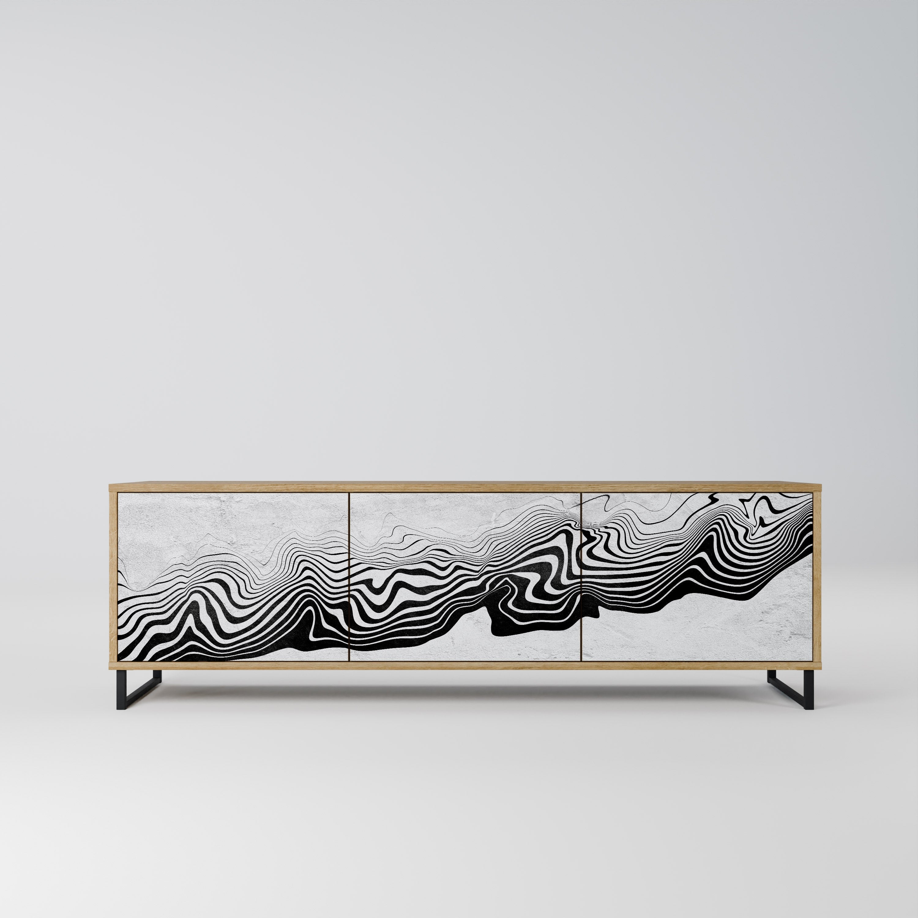 MONOCHROME MIRAGE Móvel de TV com 3 Portas em Efeito Carvalho