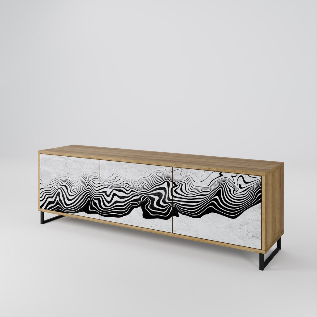 MONOCHROME MIRAGE Móvel de TV com 3 Portas em Efeito Carvalho