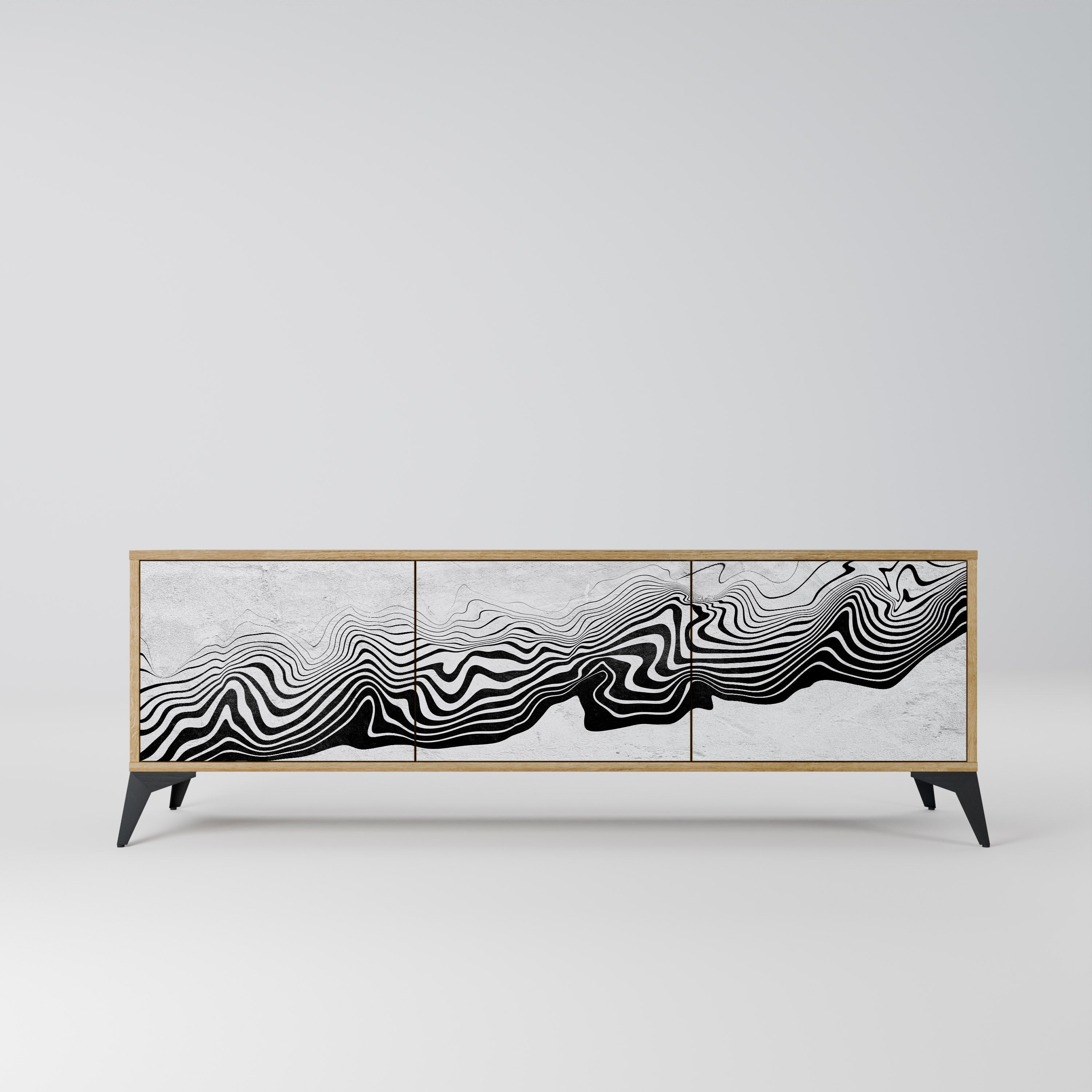 MONOCHROME MIRAGE Móvel de TV com 3 Portas em Efeito Carvalho