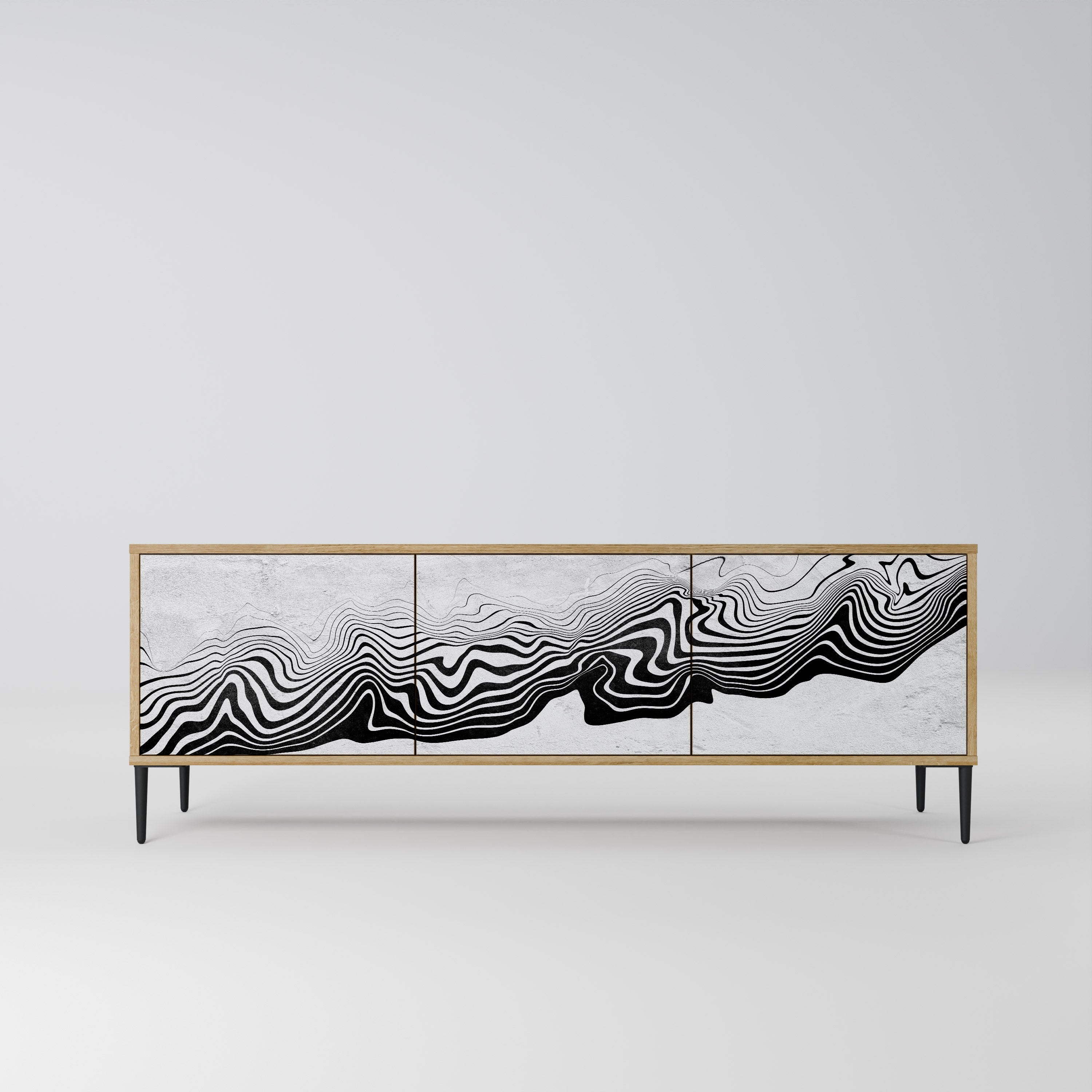 MONOCHROME MIRAGE Móvel de TV com 3 Portas em Efeito Carvalho