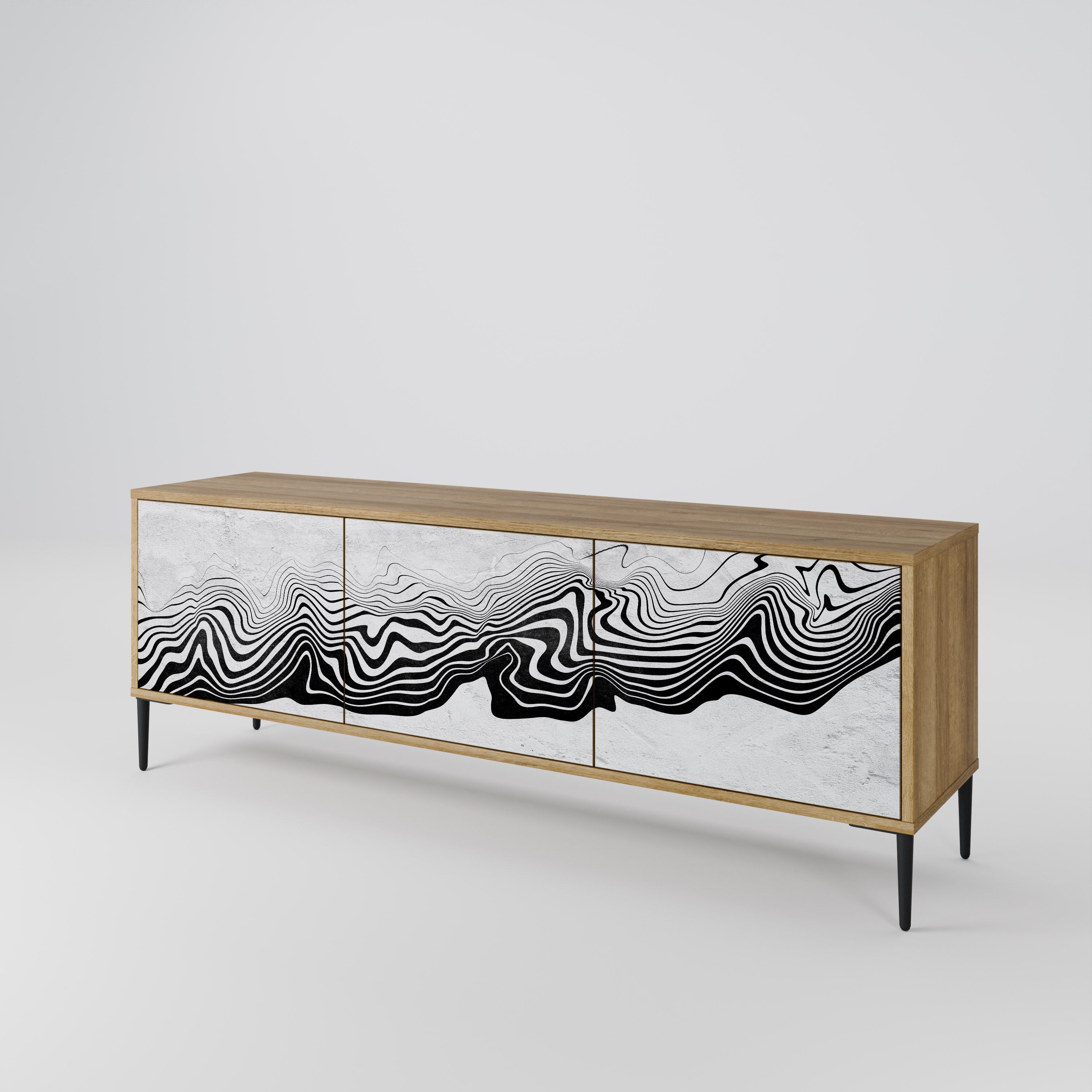 MONOCHROME MIRAGE Móvel de TV com 3 Portas em Efeito Carvalho