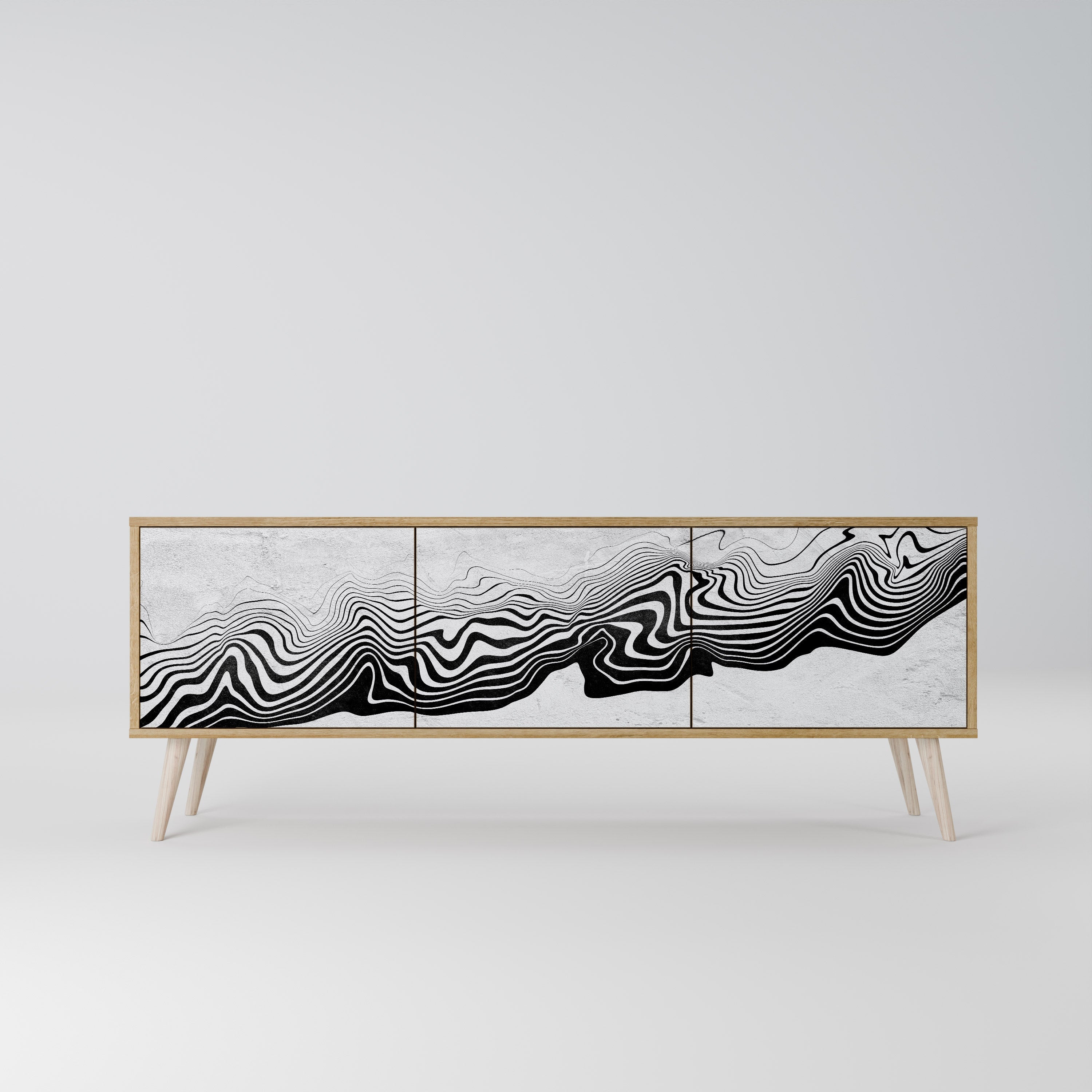 MONOCHROME MIRAGE Móvel de TV com 3 Portas em Efeito Carvalho