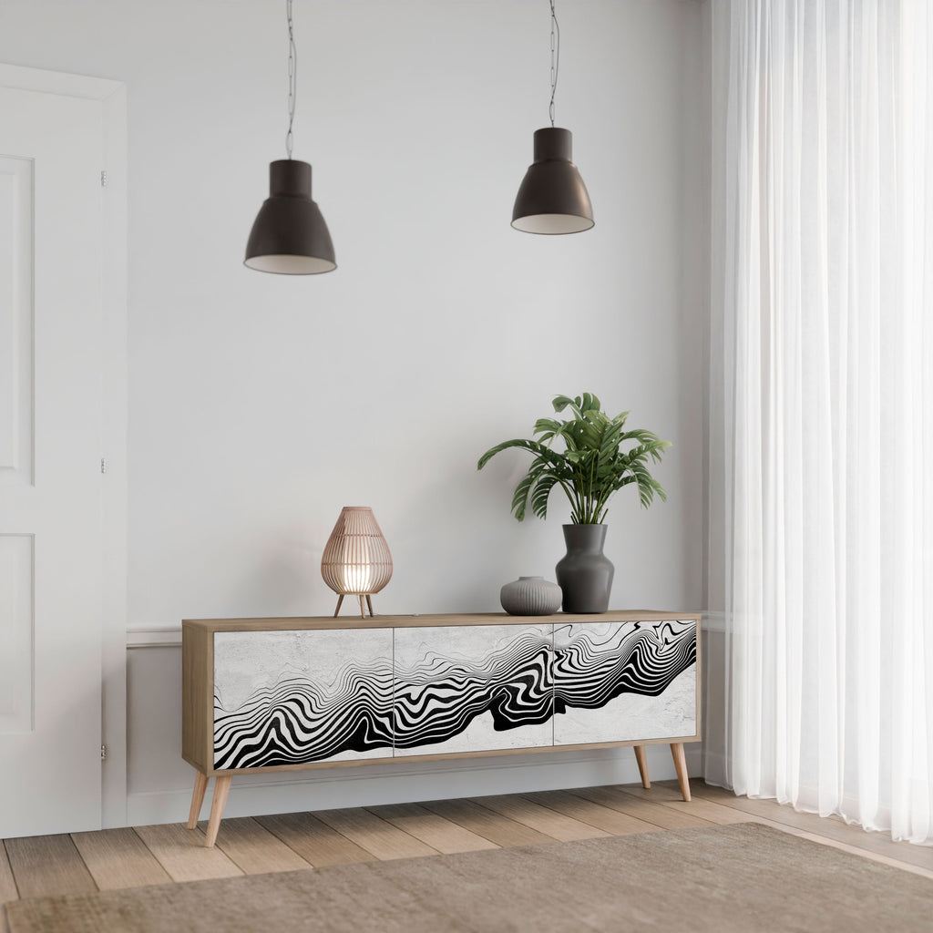 MONOCHROME MIRAGE Móvel de TV com 3 Portas em Efeito Carvalho